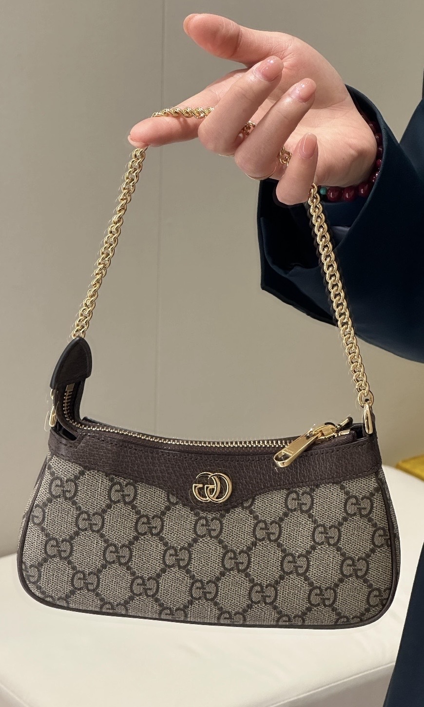 Gucci Ophidia Mini Bag 米色拼烏木色