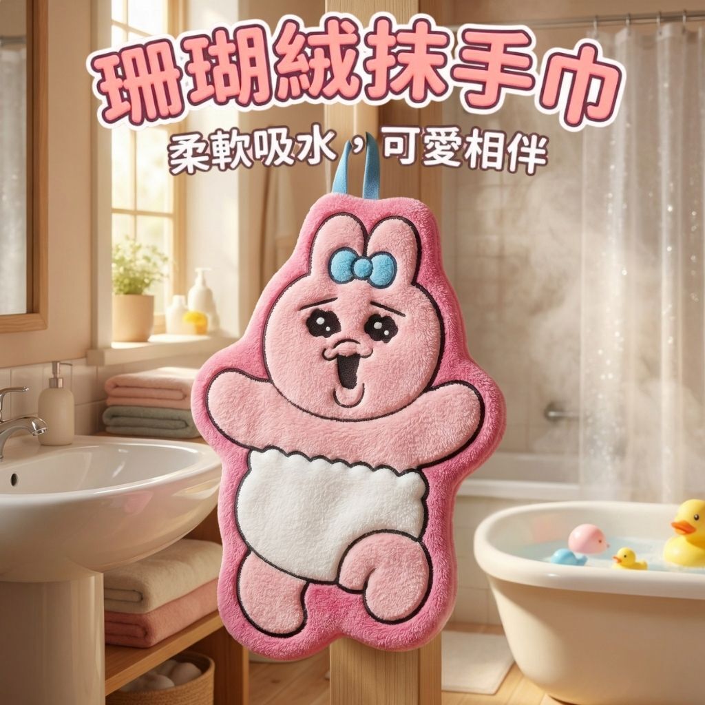 底褲兔 褲褲兔 造形珊瑚絨抹手巾