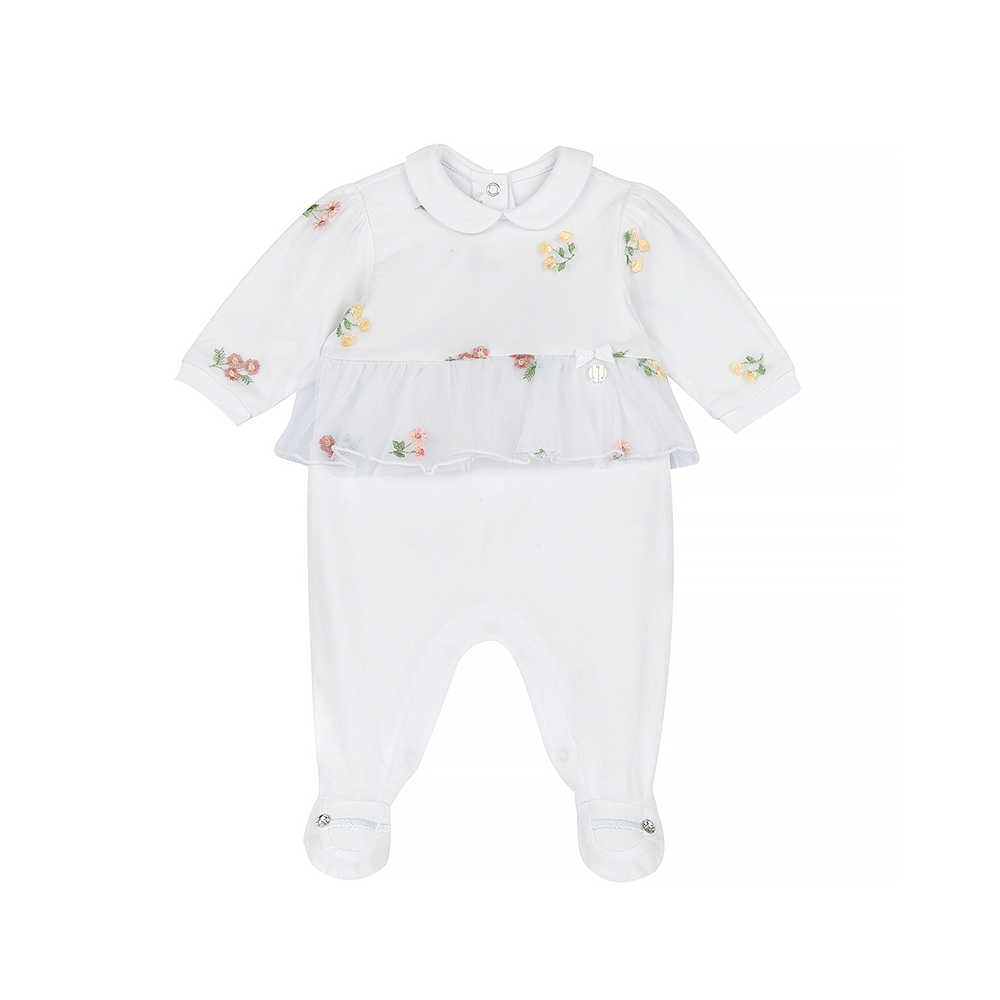 花之饗宴-繡花朵薄紗後開長袖兔裝