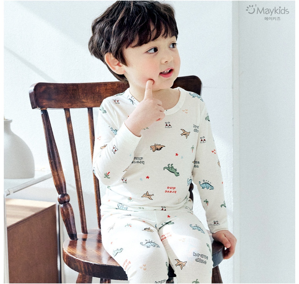 韓國🇰🇷Maykids 清涼恐龍天絲莫代爾九分家居服(90-160)
