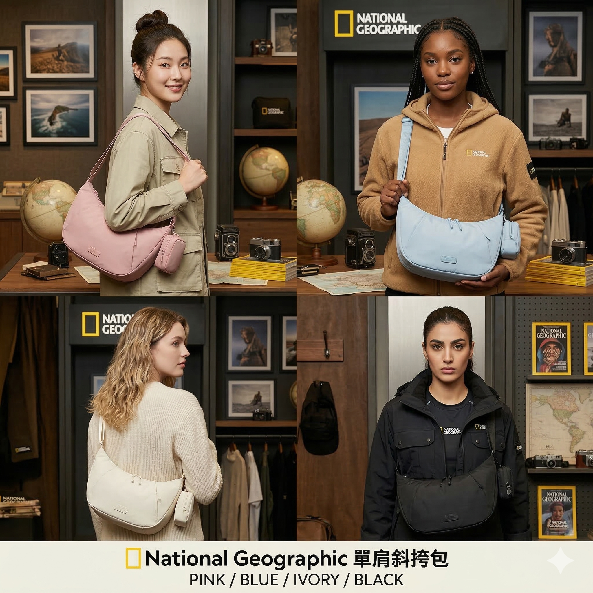 【韓國預購】AKR031219 National Geographic 單肩斜挎包