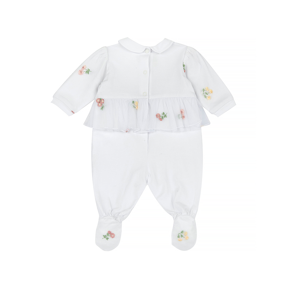 花之饗宴-繡花朵薄紗後開長袖兔裝