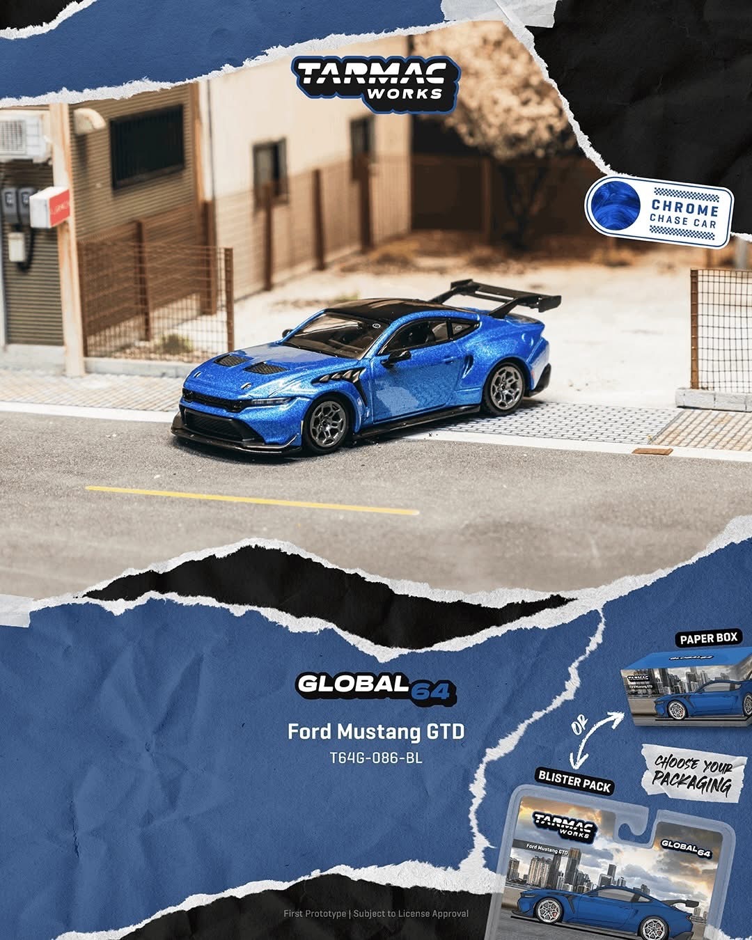 預訂 Pre Order - Tarmac Works Ford Mustang GTD Blue