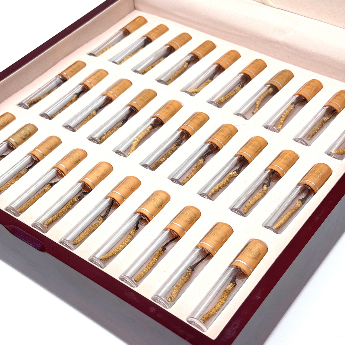 WF029 西藏AA級正品西藏野生冬蟲草 30條/木禮盒 (10g), 送2g波斯藏紅花