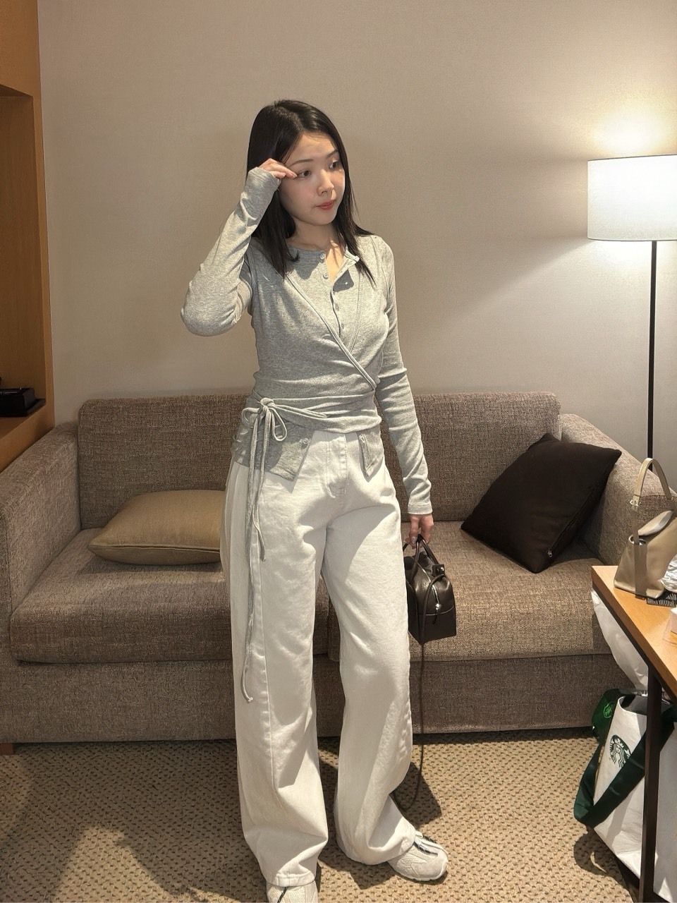 L11 2way兩穿設計感上衣(黑/灰)