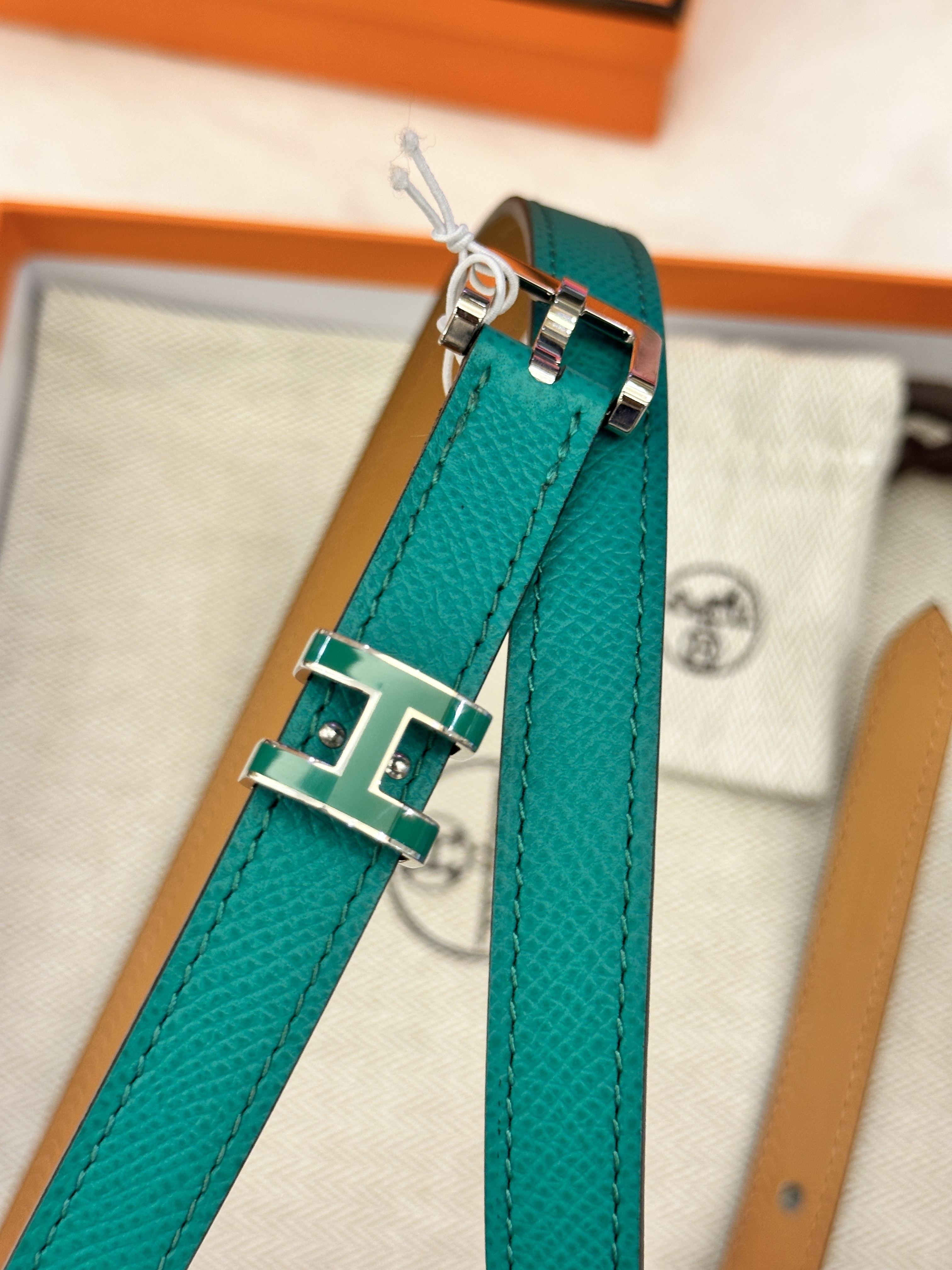 Hermes pop h belt green 75cm