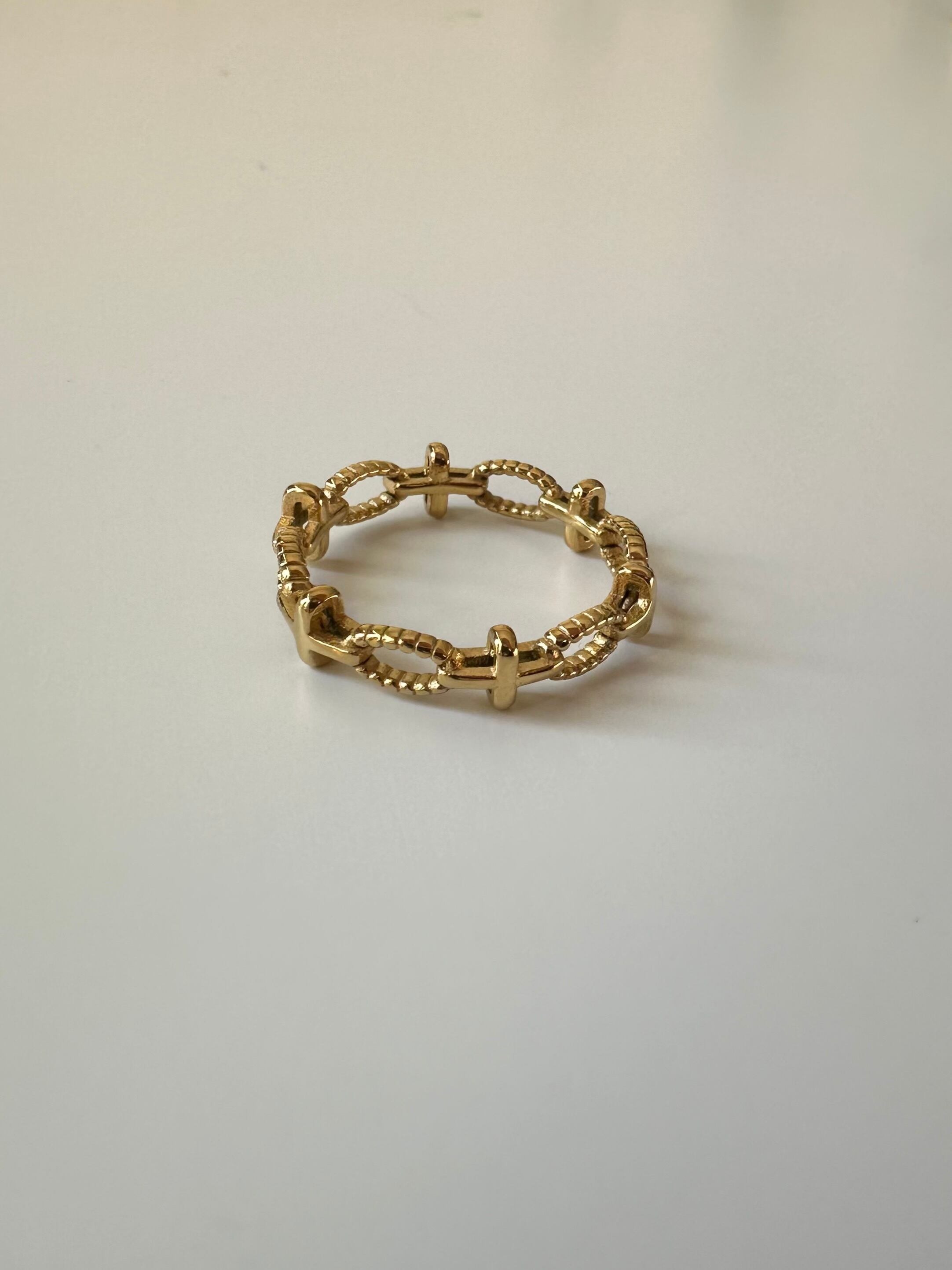 SS cross design ring