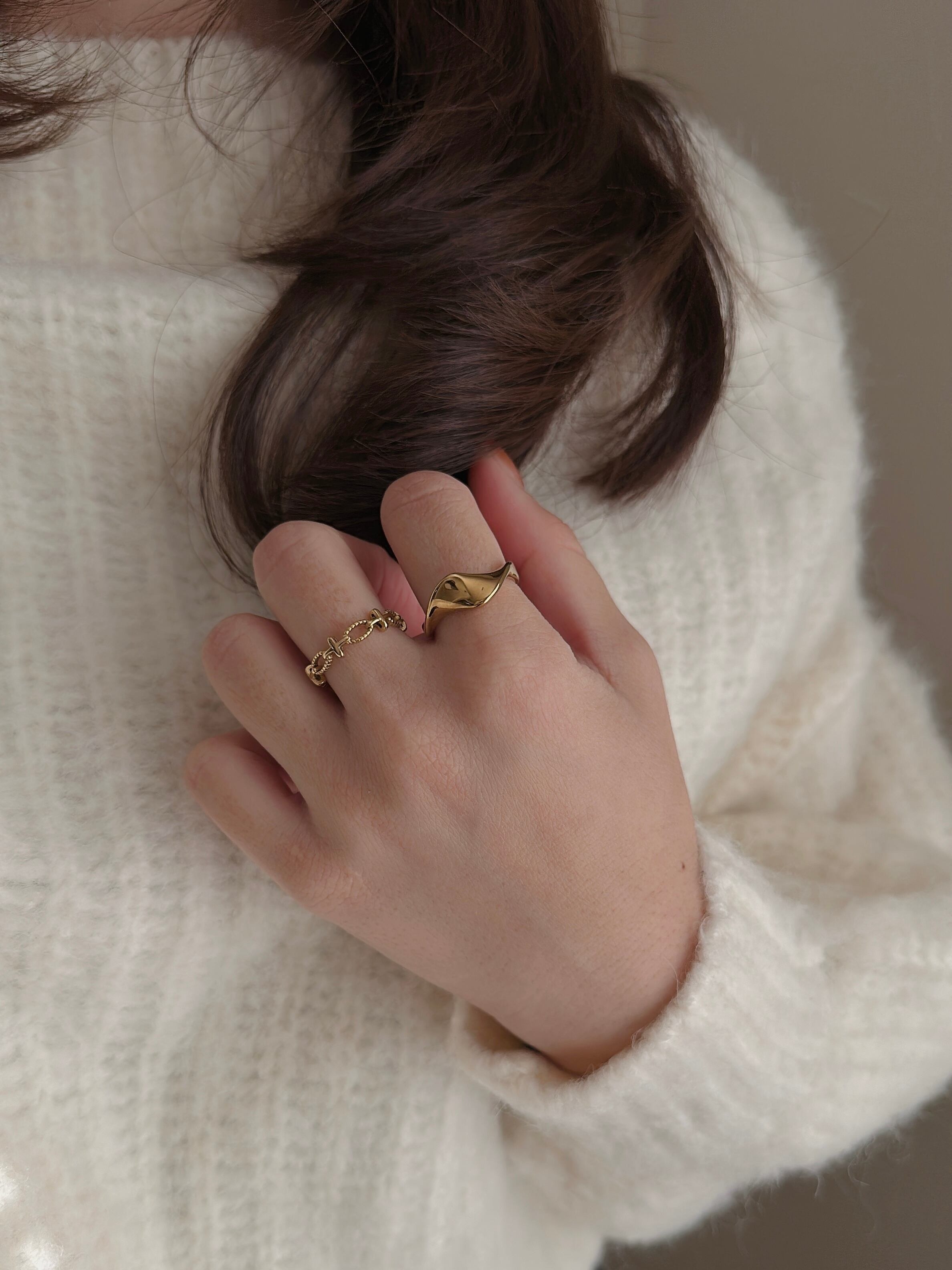 SS cross design ring