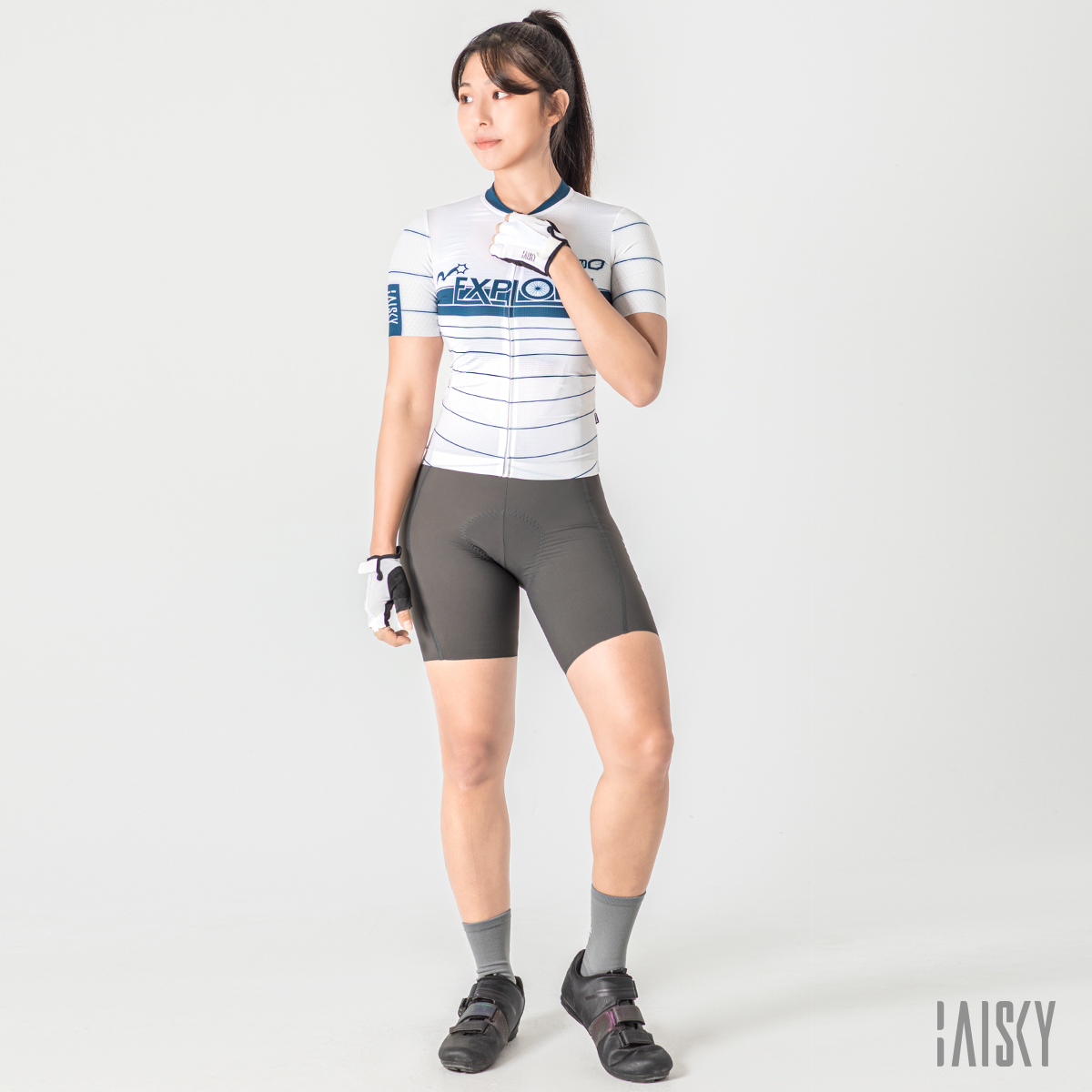 女款空力短車衣 探索 白