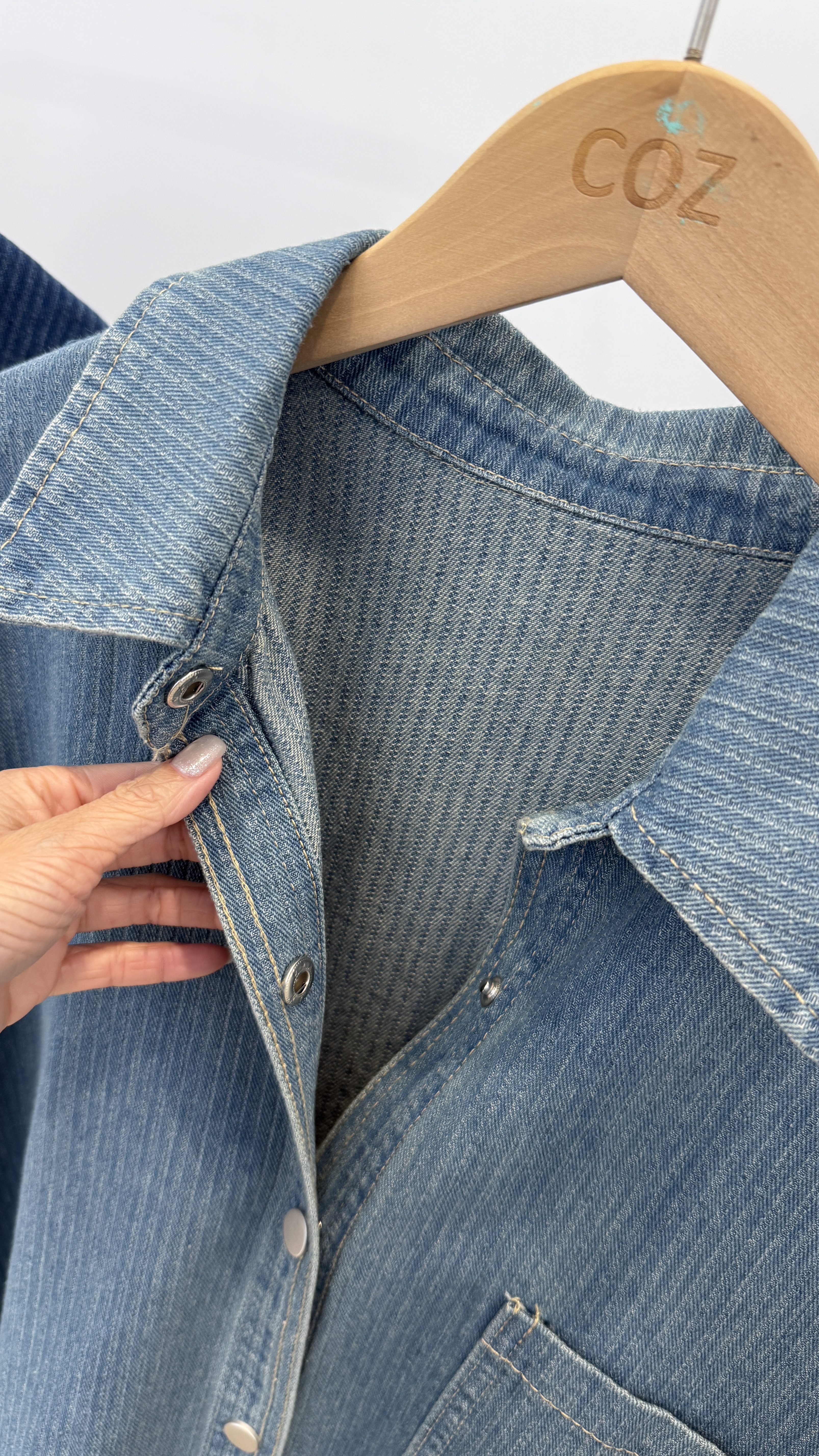 BLUE條條條條條紋牛仔襯外 _0829.8