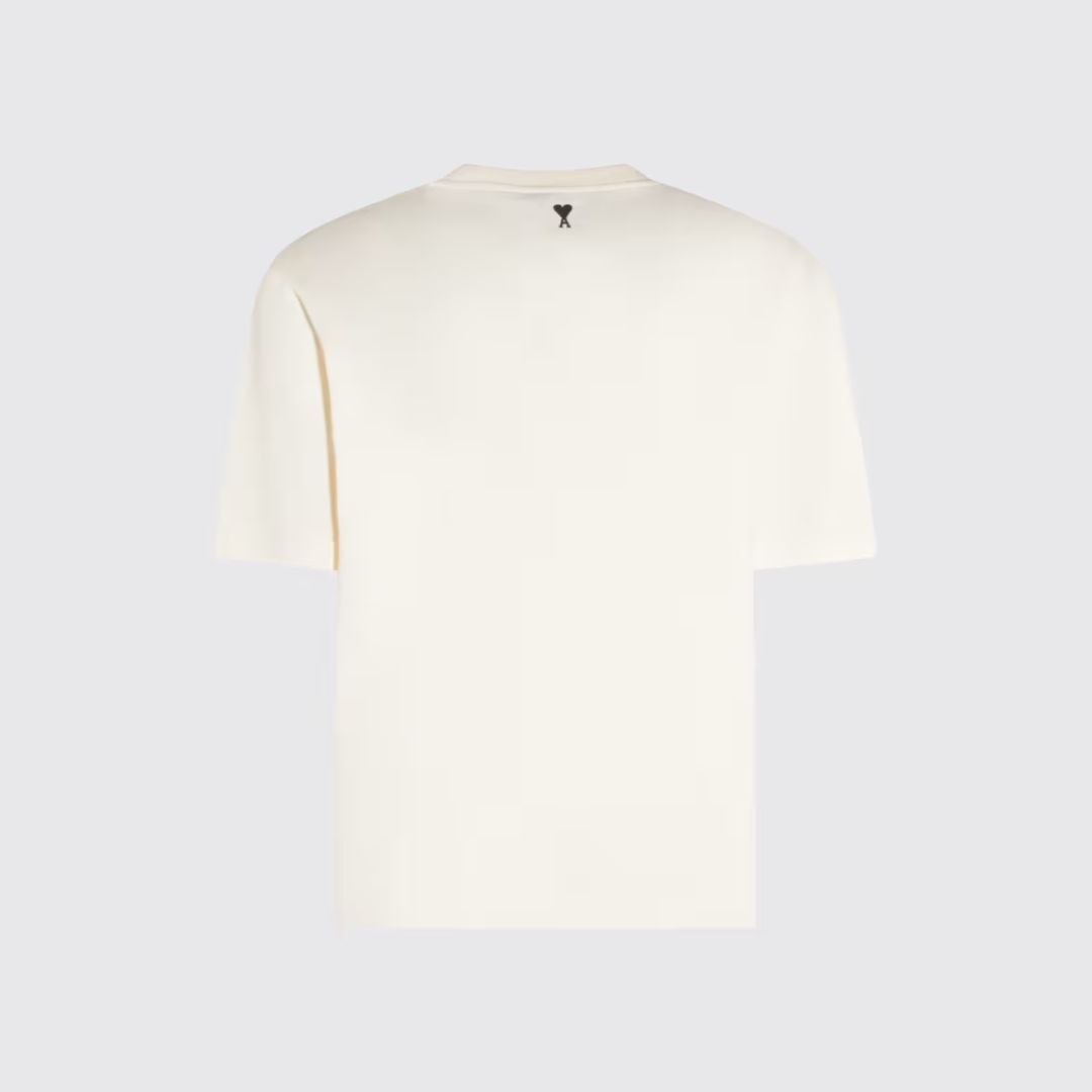 1DA0313-068 [AMI PARIS] Logo-Print T-Shirt Beige #UTS385726/136 (BR)