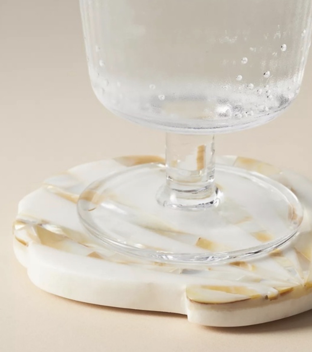 USA美國大理石貝殼杯墊