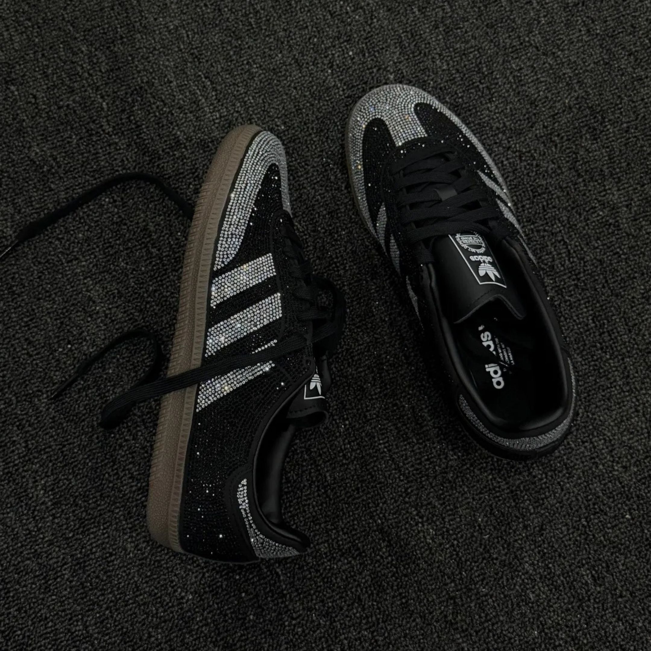 NICEDAY 代購 Adidas Samba OG 黑 黑銀 水鑽 鑽石 復古 德訓 IH9052