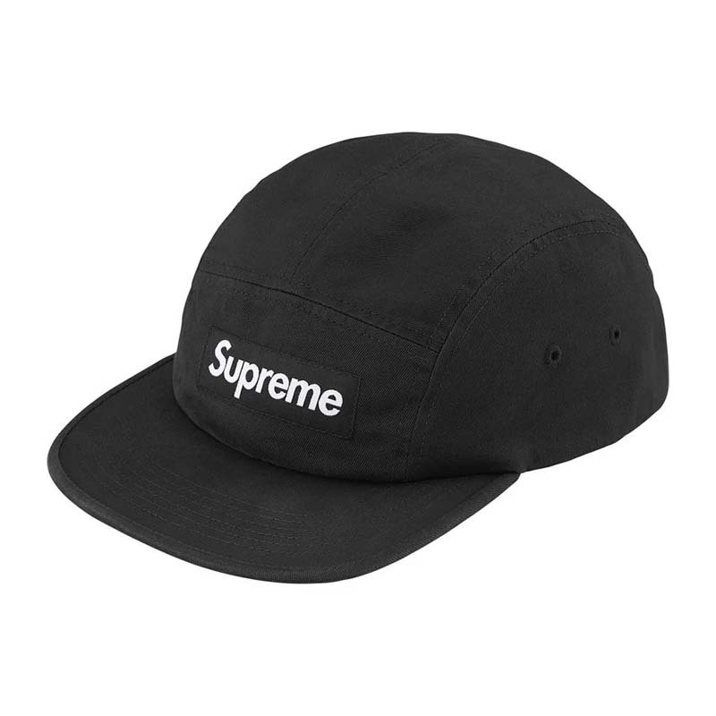 Supreme Washed Chino Twill Camp Cap 五分割帽 帽子 黑色 SS26H2-BK [台灣現貨]