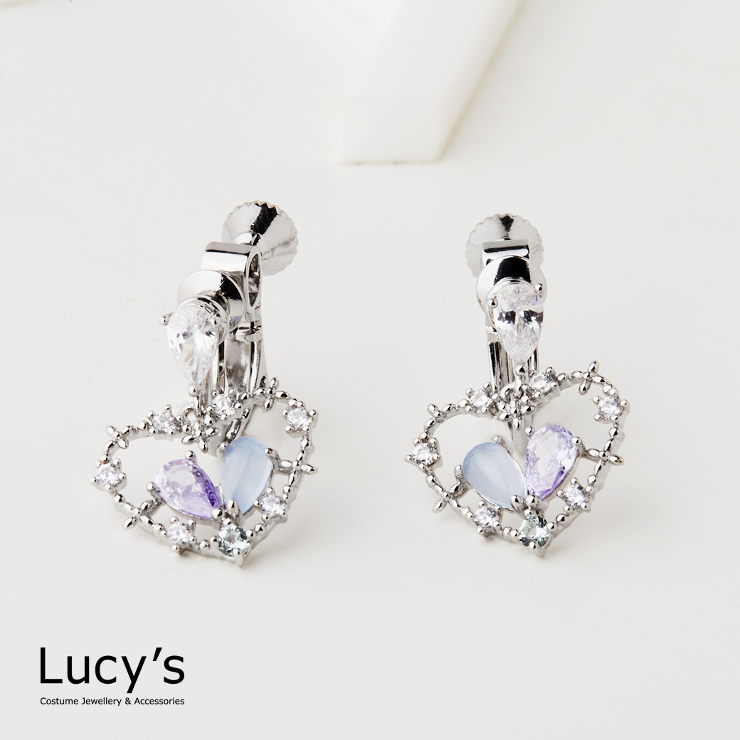 閃亮甜心 夾式耳環 (二色) (127338/127339)