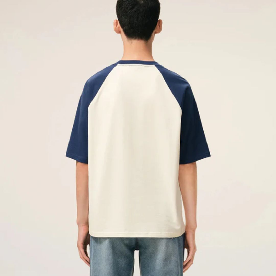 1DA0313-069 [AMI PARIS] Bicolour T-Shirt Beige #UTS379726/A027 (BR)