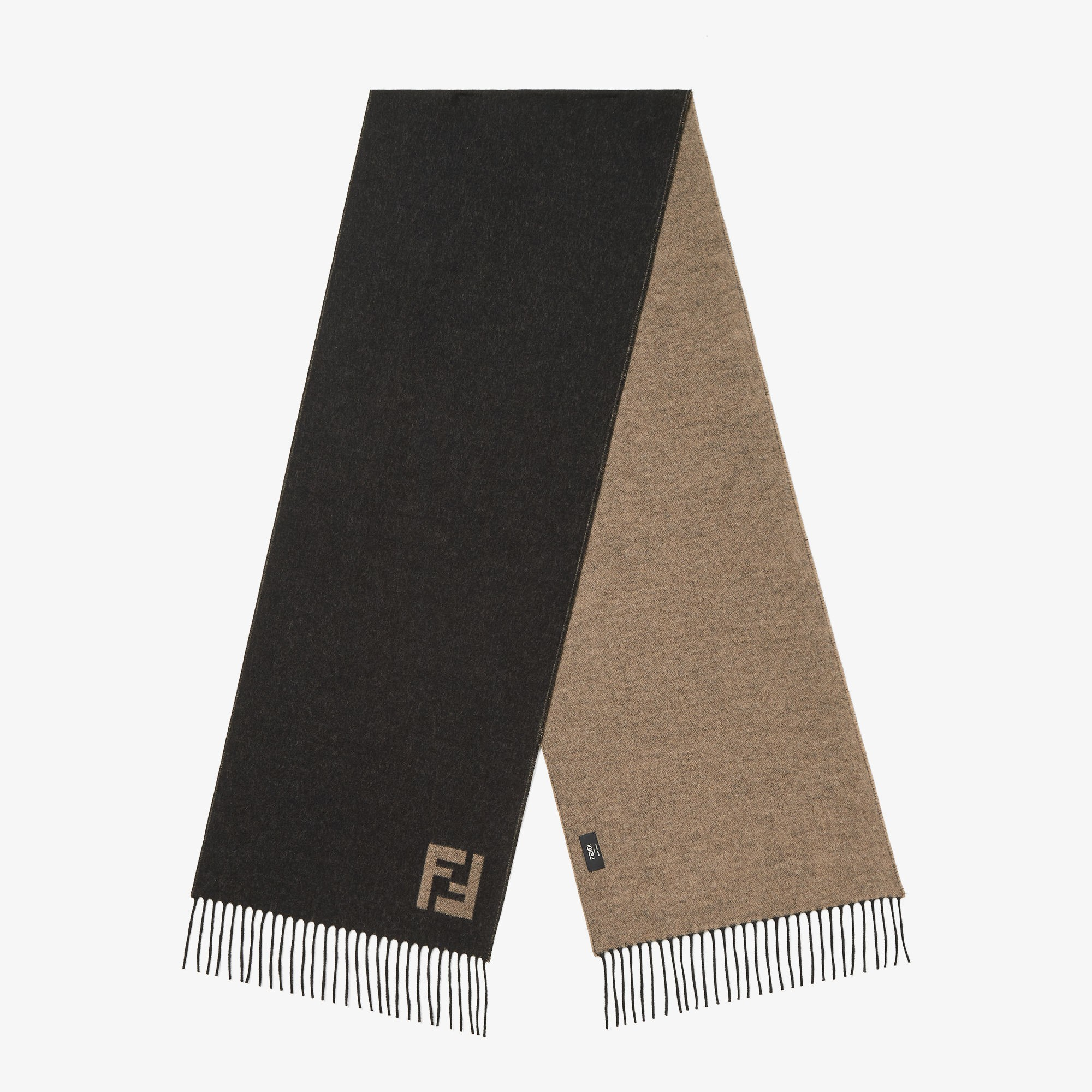 1DA0313-055 [FENDI] Scarf FF in Wool and Cashmere Black #FXS734AYBFF1TTF (BR)