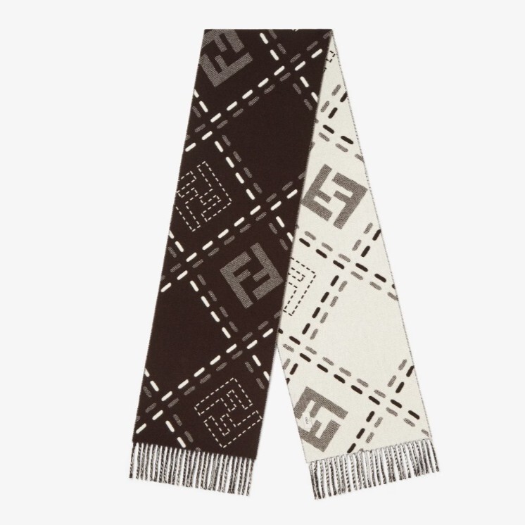 1DA0313-056 [FENDI] Wool Scarf Brown #FXT462AYKUF1U6N (BR)