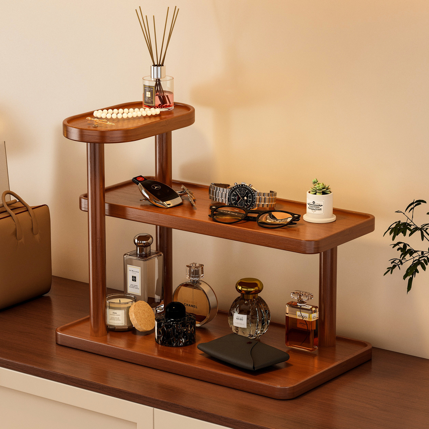 《6615》竹木製多層收納置物架