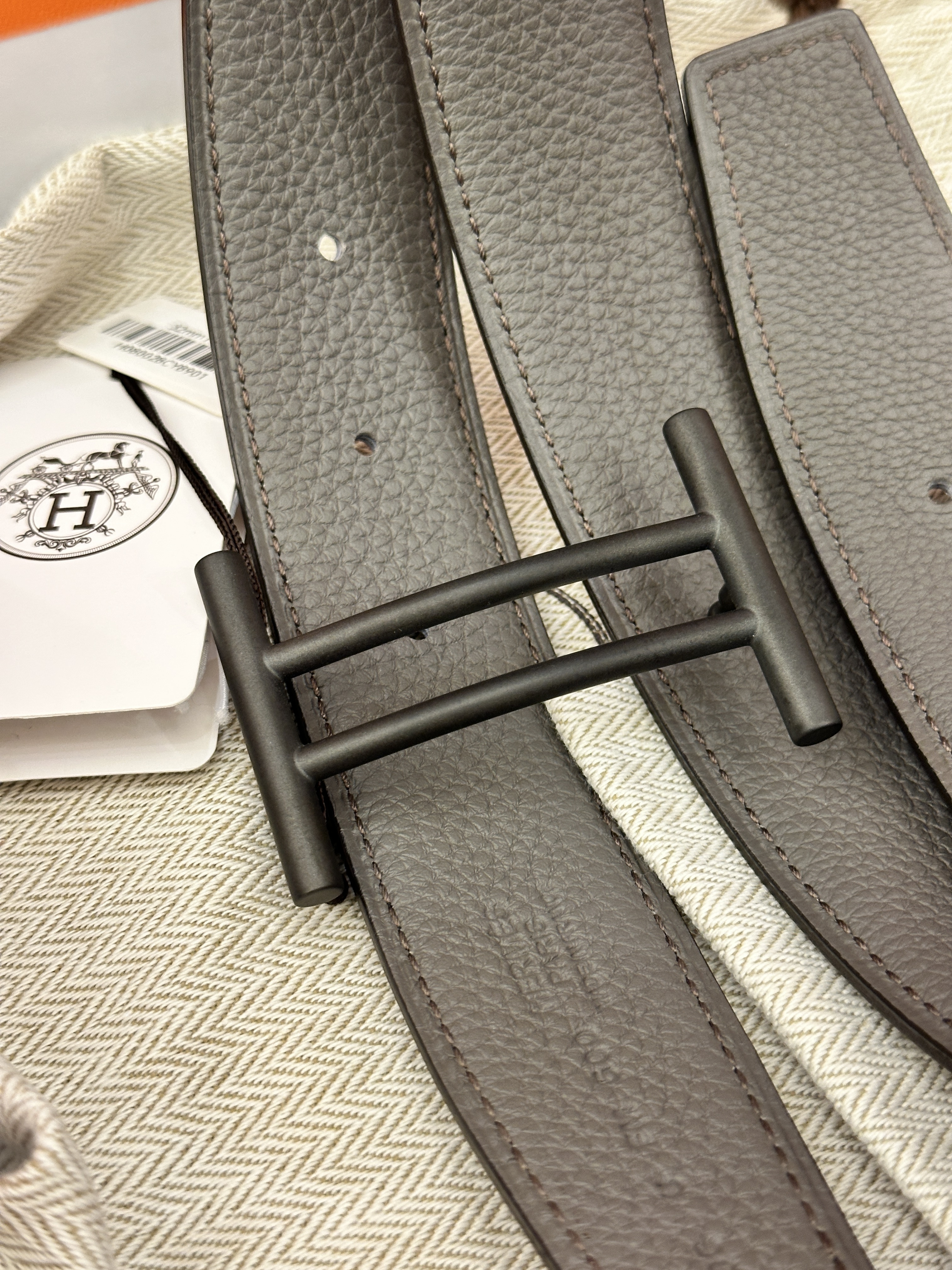 Hermes belt men 32mm black H buckle