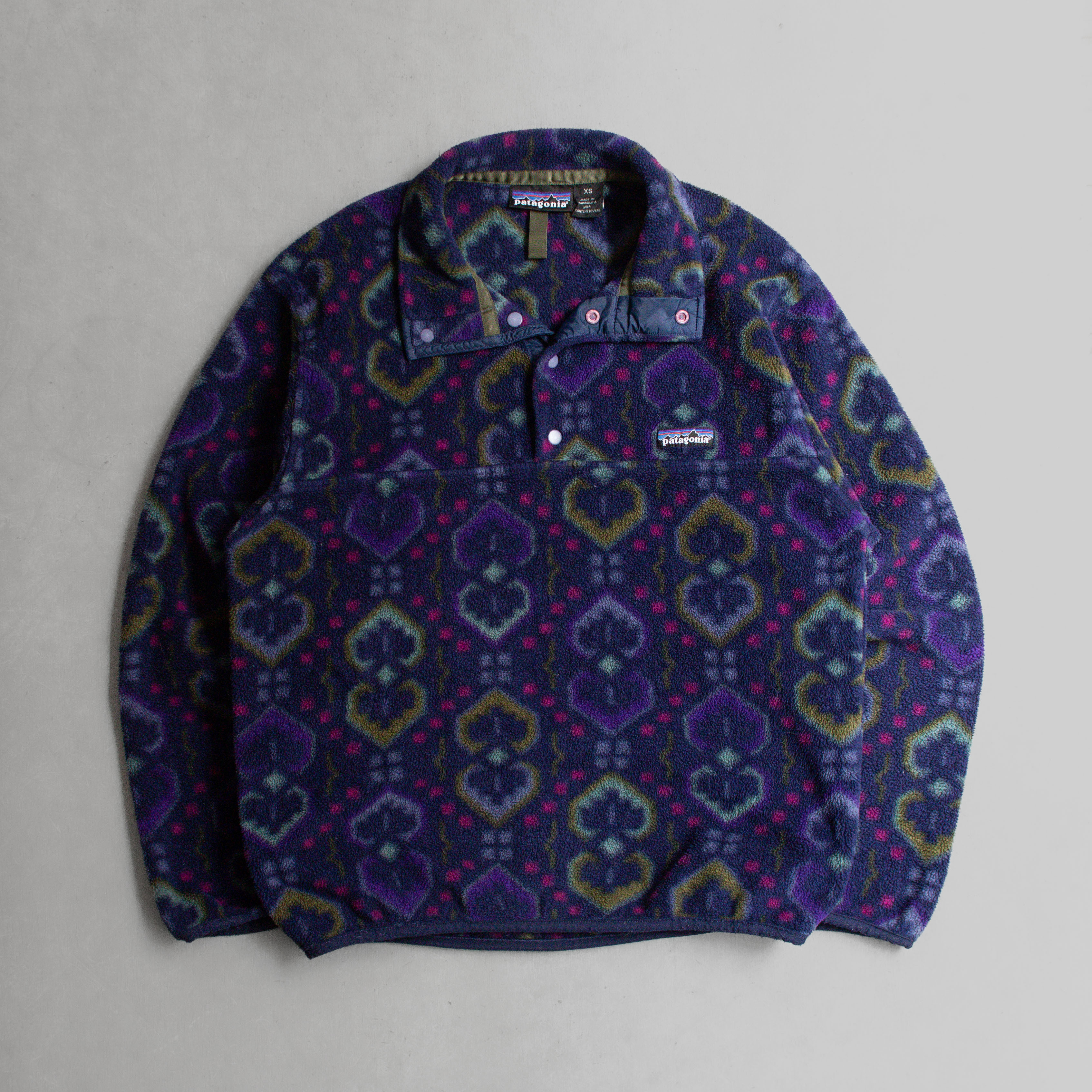 PATAGONIA PRINTED FLEECE SNAP-T 美國製 印刷 高領 刷毛 套頭 長袖 上衣