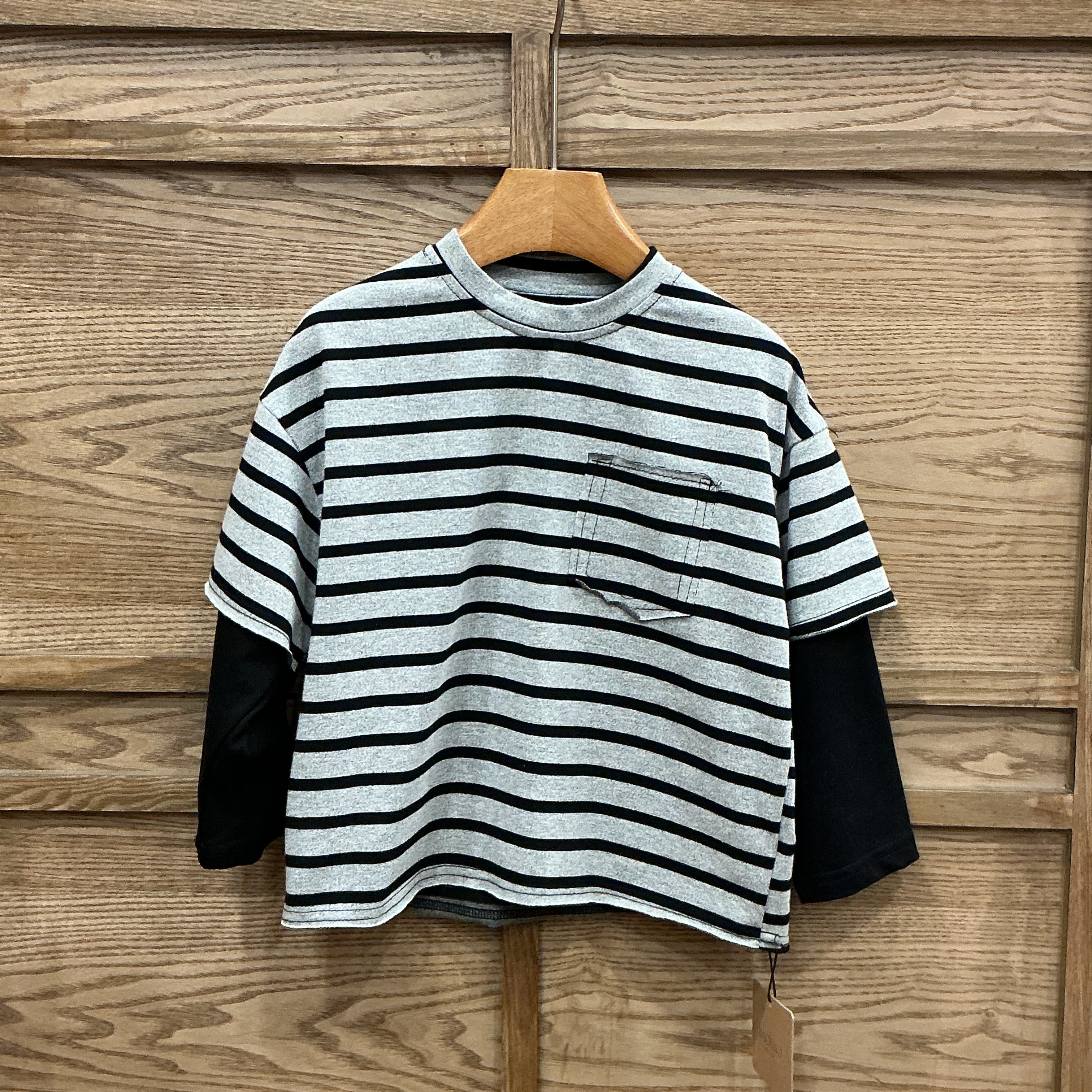 A04292假兩件條紋上衣