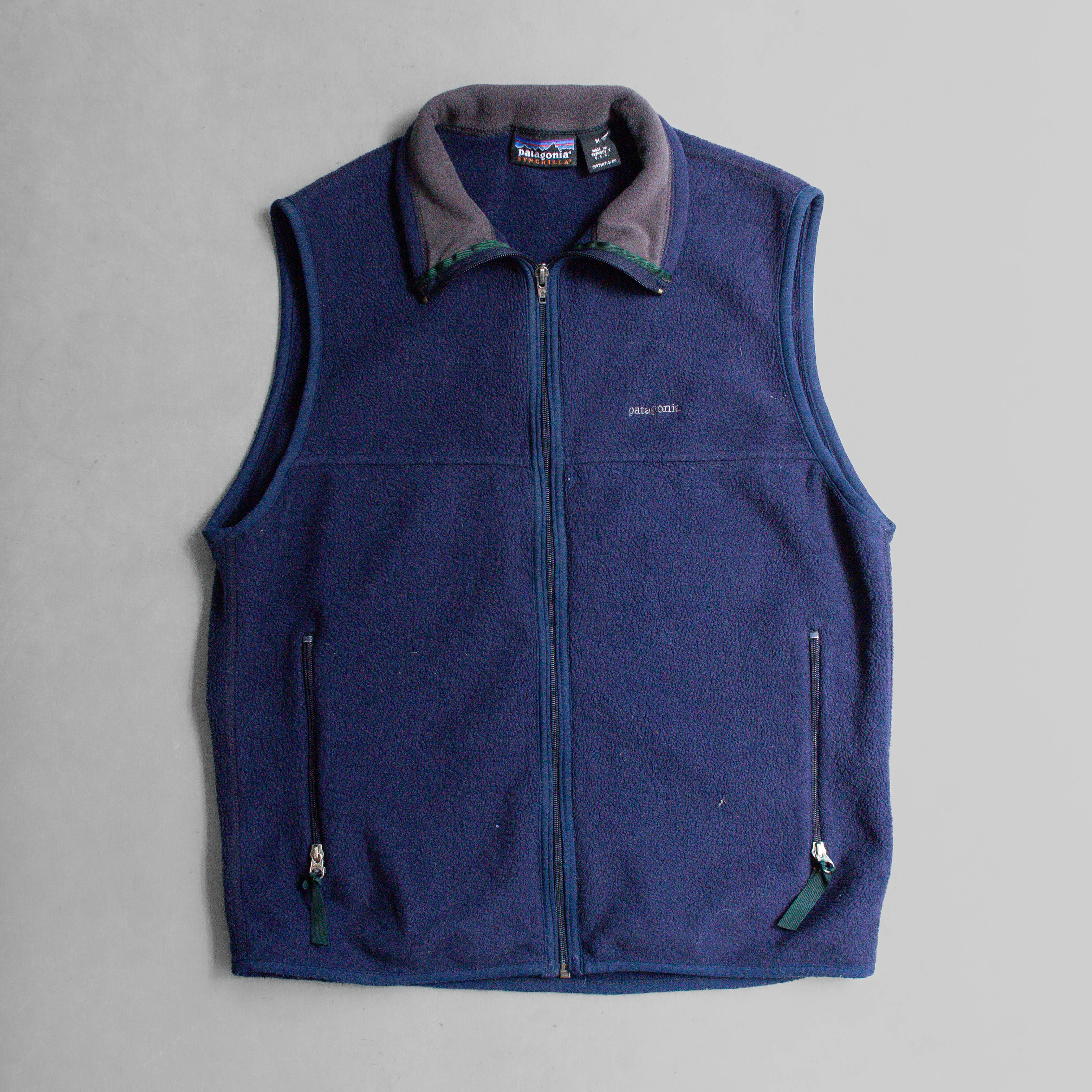 PATAGONIA SYNCHILLA FLEECE VEST 美國製 深藍 高領 刷毛 拉鍊 背心 M