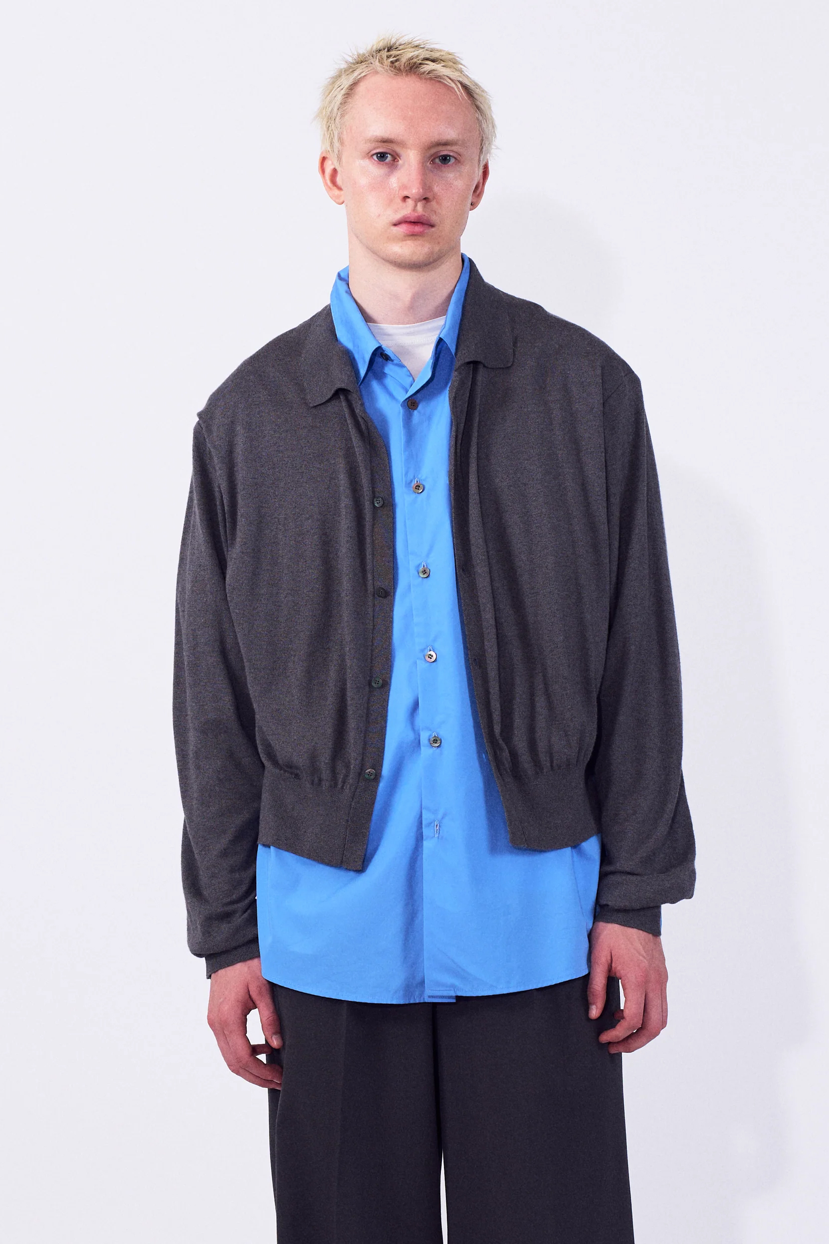 YOKE CONNECTED CARDIGAN SHIRT (2COL)