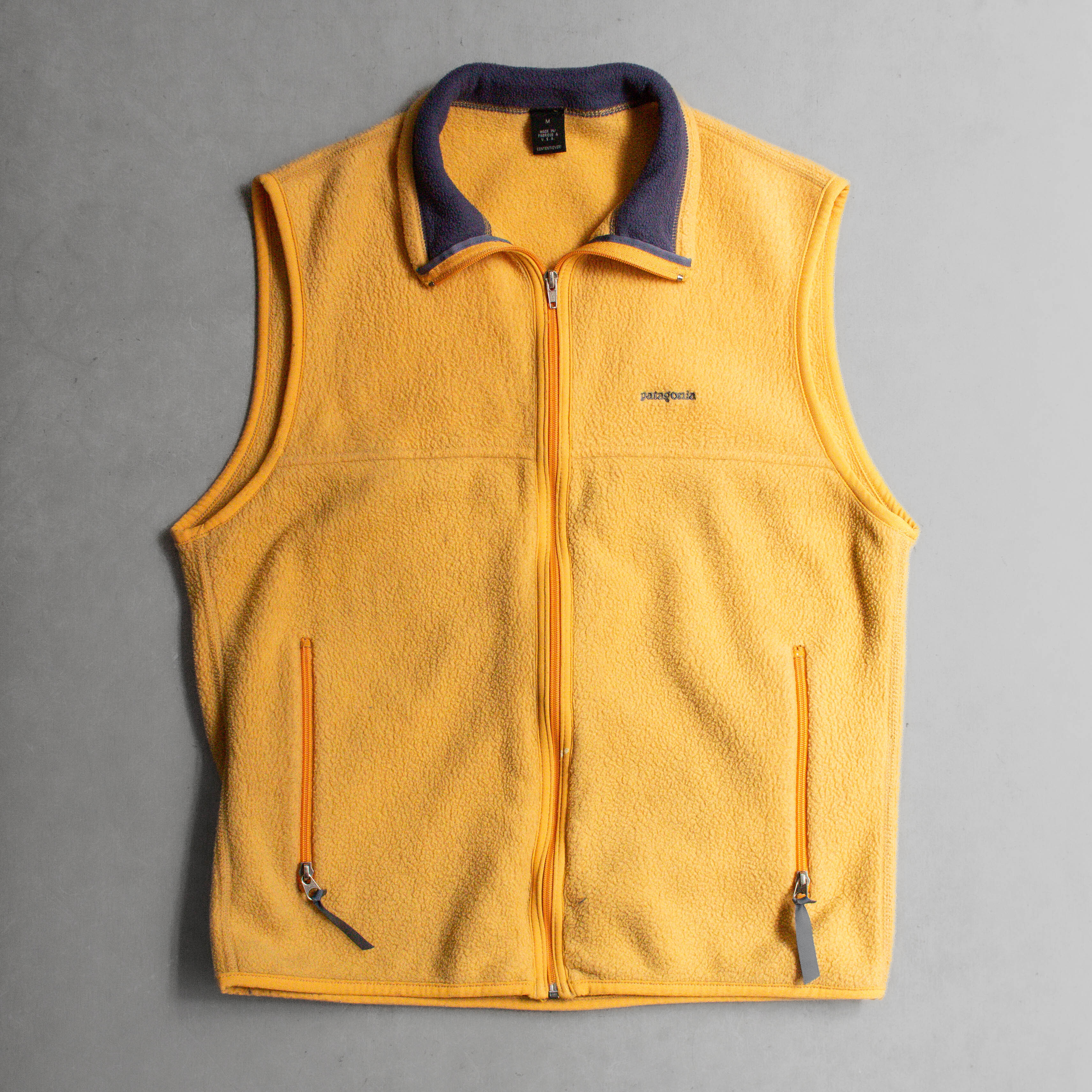 PATAGONIA SYNCHILLA FLEECE VEST 美國製 黃色 高領 刷毛 拉鍊 背心 M
