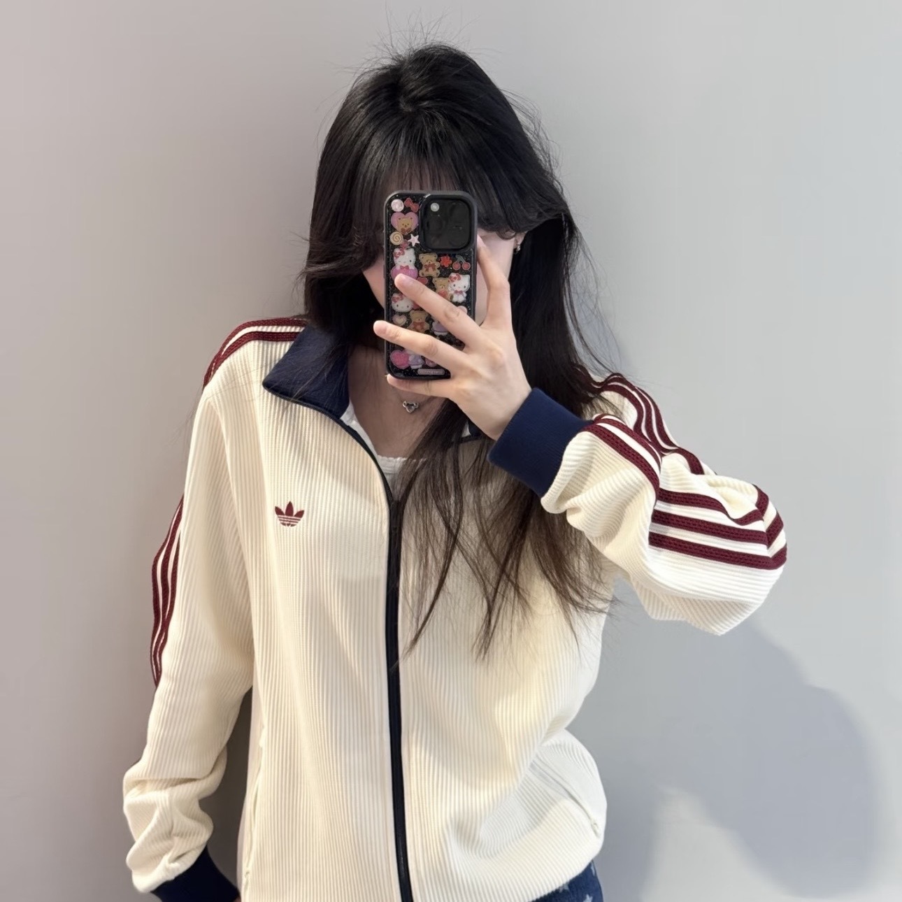 ADIDAS ORIGINALS 米白 酒紅三線 運動外套 愛迪達 KY5769