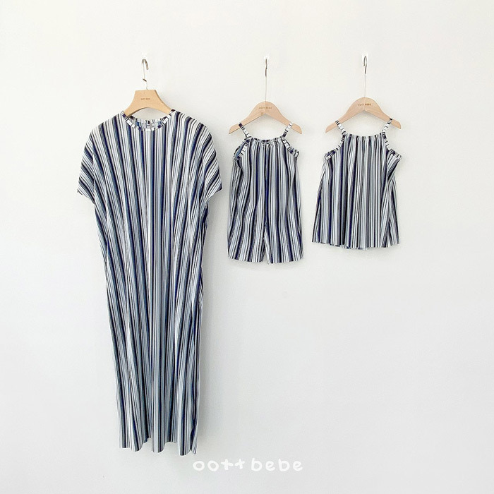 正韓夏OOTT BeBe 親子裝_跟媽咪一起穿直條洋裝