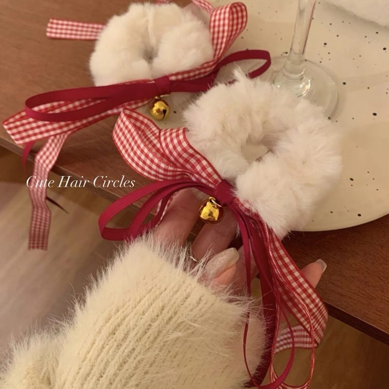 [3 FOR RM10] Winter Christmas Fuzzy Bell Scrunchies
