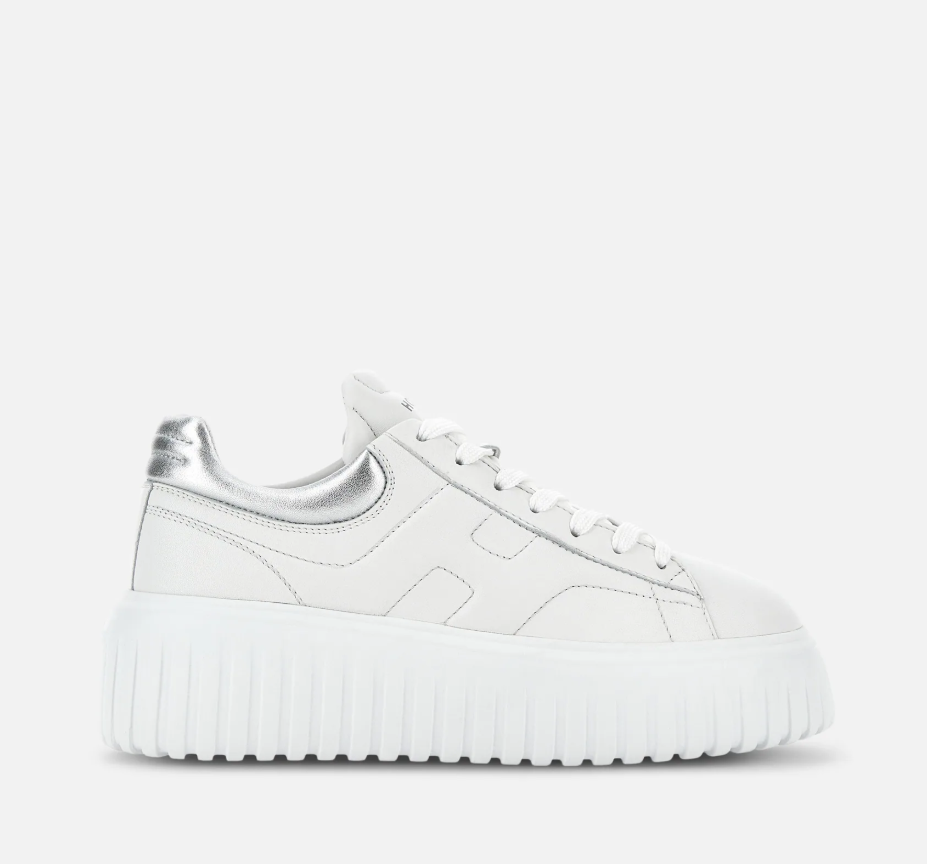 1LN0308-022 [HOGAN] Sneakers Hogan H-Stripes White Silver (SS26) #HXW6450FC60KU00351 (S-BR-E)