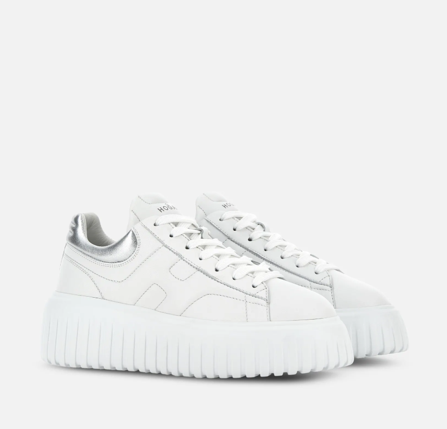 1LN0308-022 [HOGAN] Sneakers Hogan H-Stripes White Silver (SS26) #HXW6450FC60KU00351 (S-BR-E)