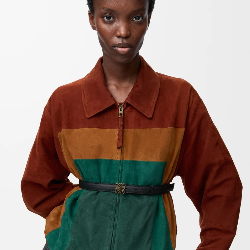 1DA0313-059 [LOEWE] Anagram Belt in Pebble Grain Calfskin Black/Gold #E821Z15X02 (BR)