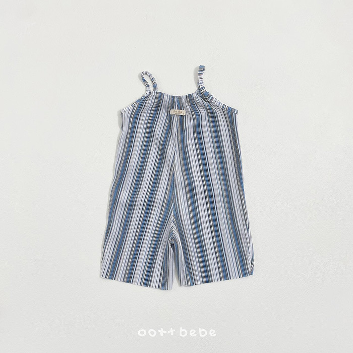 正韓夏OOTT BeBe 小童兩色直條吊帶褲