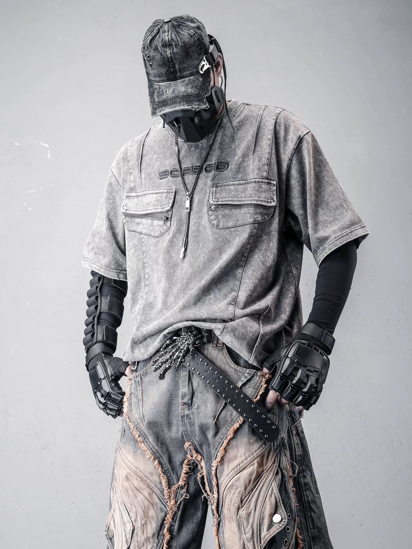 𝙏𝙀𝘾𝙃𝙒𝙀𝘼𝙍 機能工裝重磅做舊水洗短袖