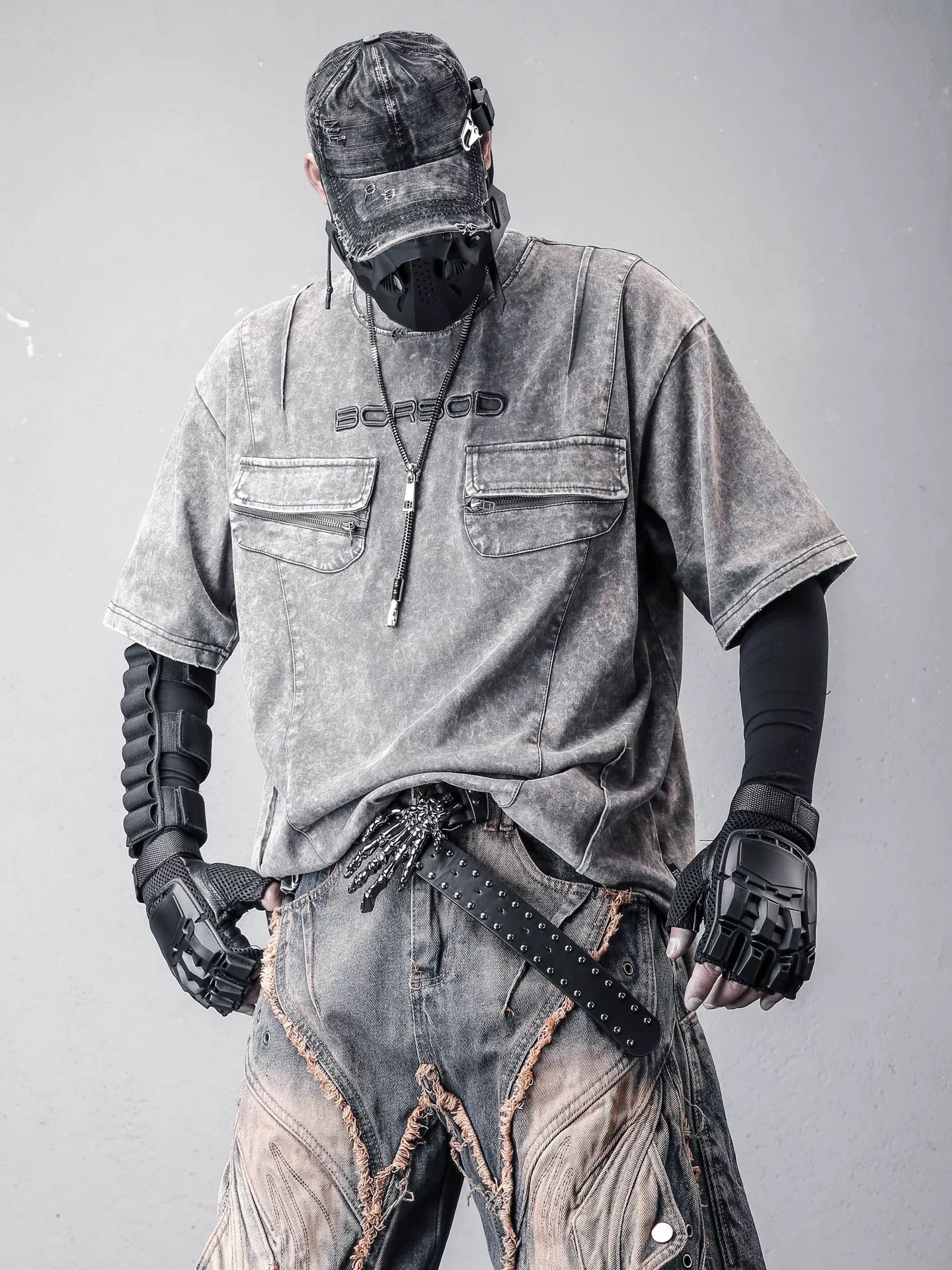 𝙏𝙀𝘾𝙃𝙒𝙀𝘼𝙍 機能工裝重磅做舊水洗短袖