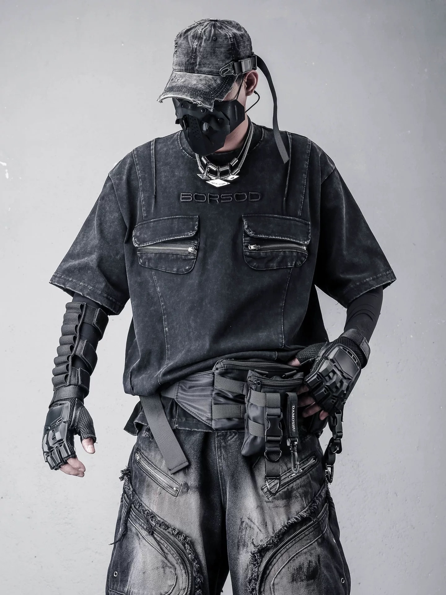 𝙏𝙀𝘾𝙃𝙒𝙀𝘼𝙍 機能工裝重磅做舊水洗短袖