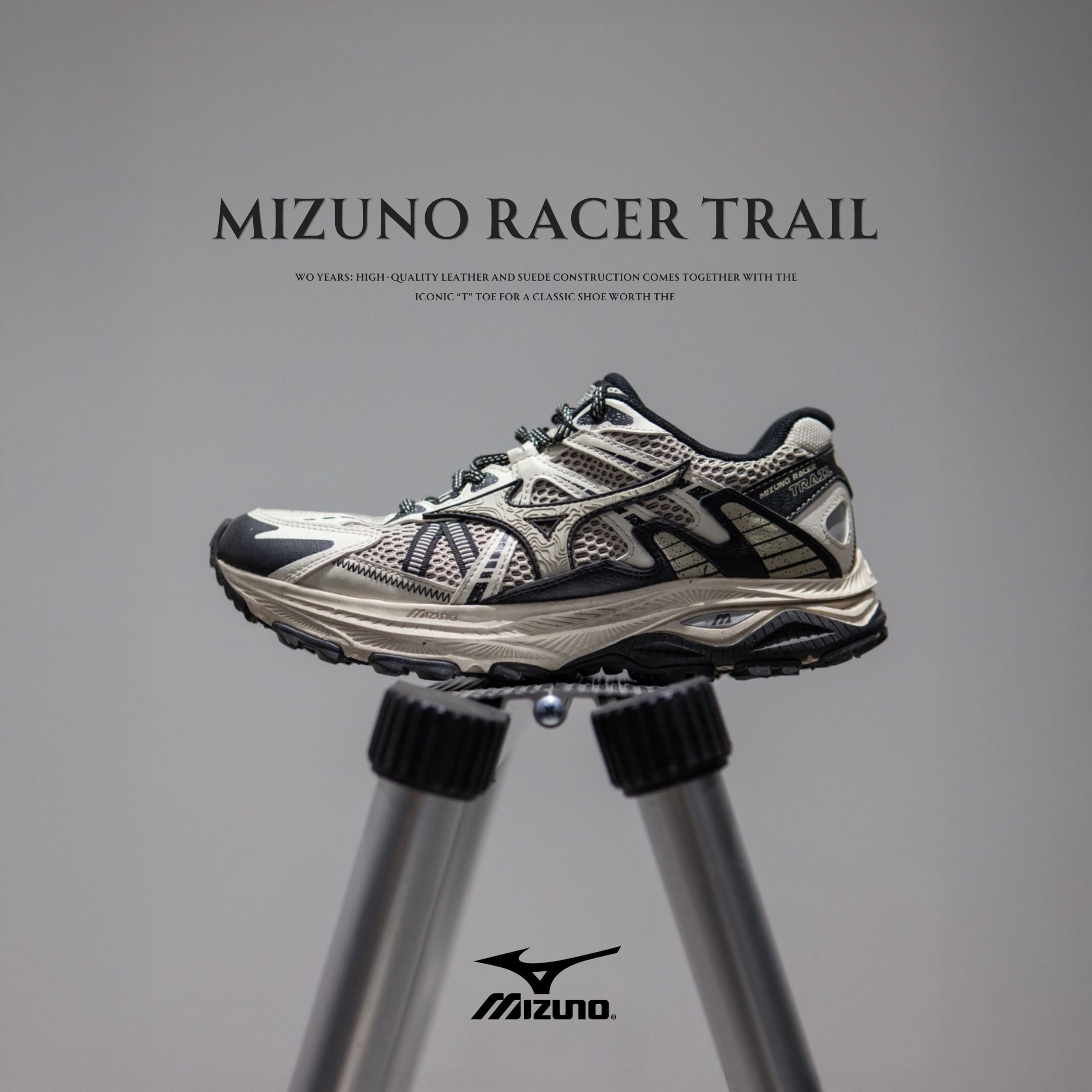 NICEDAY 代購 MIZUNO RACER TRAIL 米白 黑 鋸齒 戶外 機能 Y2K D1GH223801