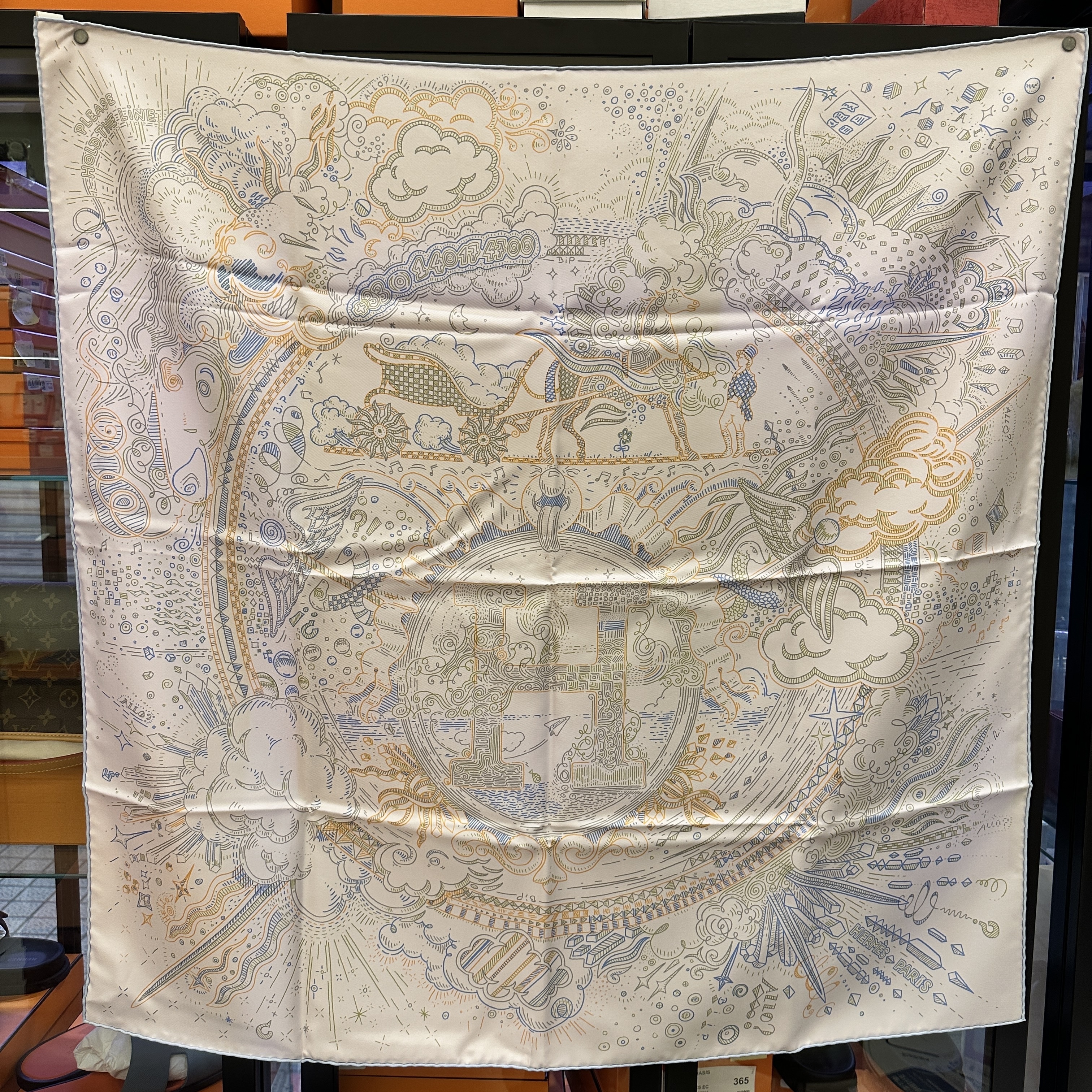 Hermes Please Hold The Line scarf 90
