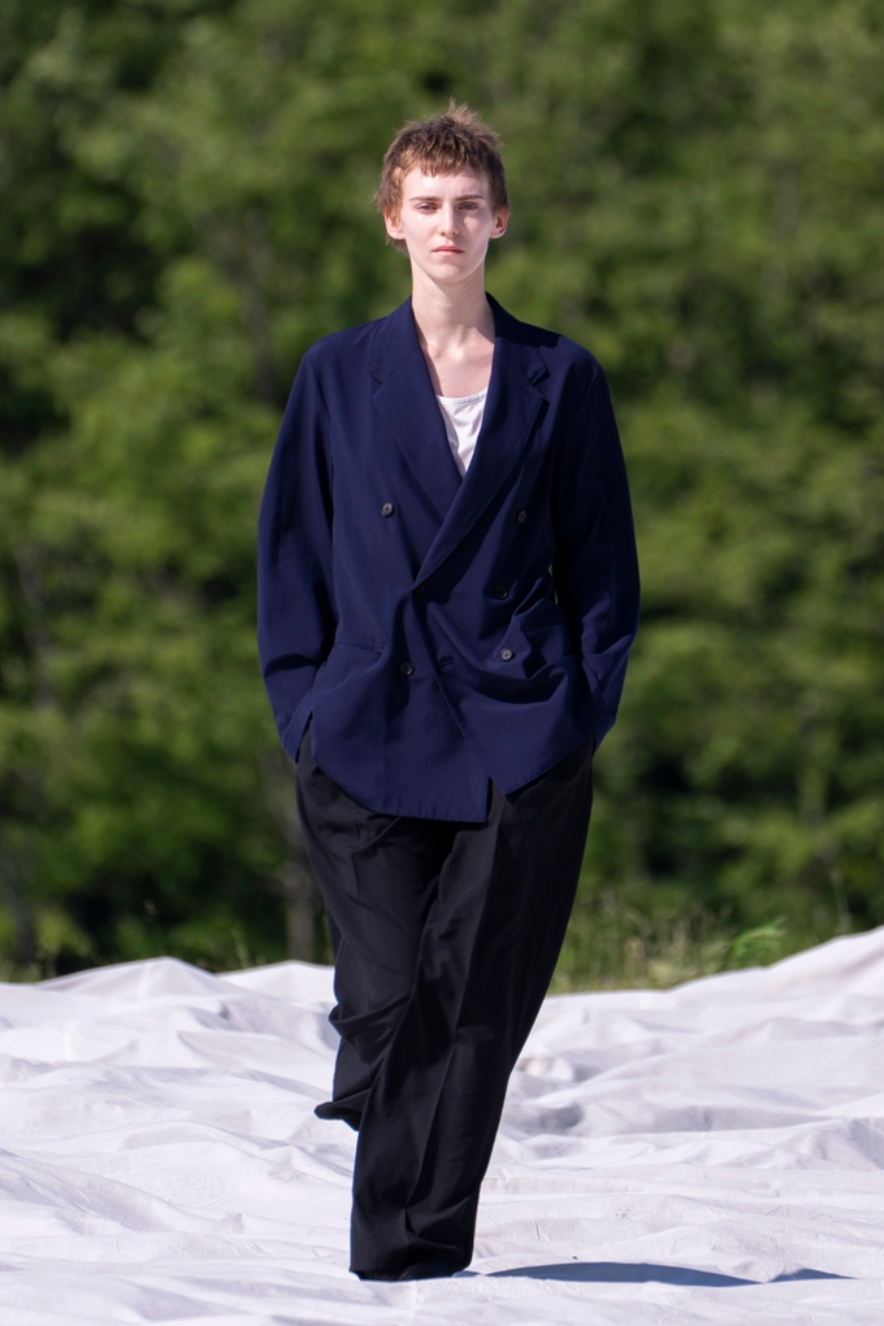 YOKE WOOL WASHER TROPICAL DOUBLE BREASTED JACKET