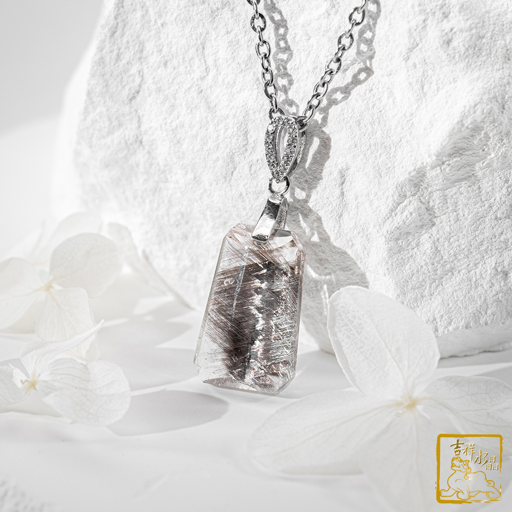 黑銀鈦晶項鍊 3g 無事牌墜