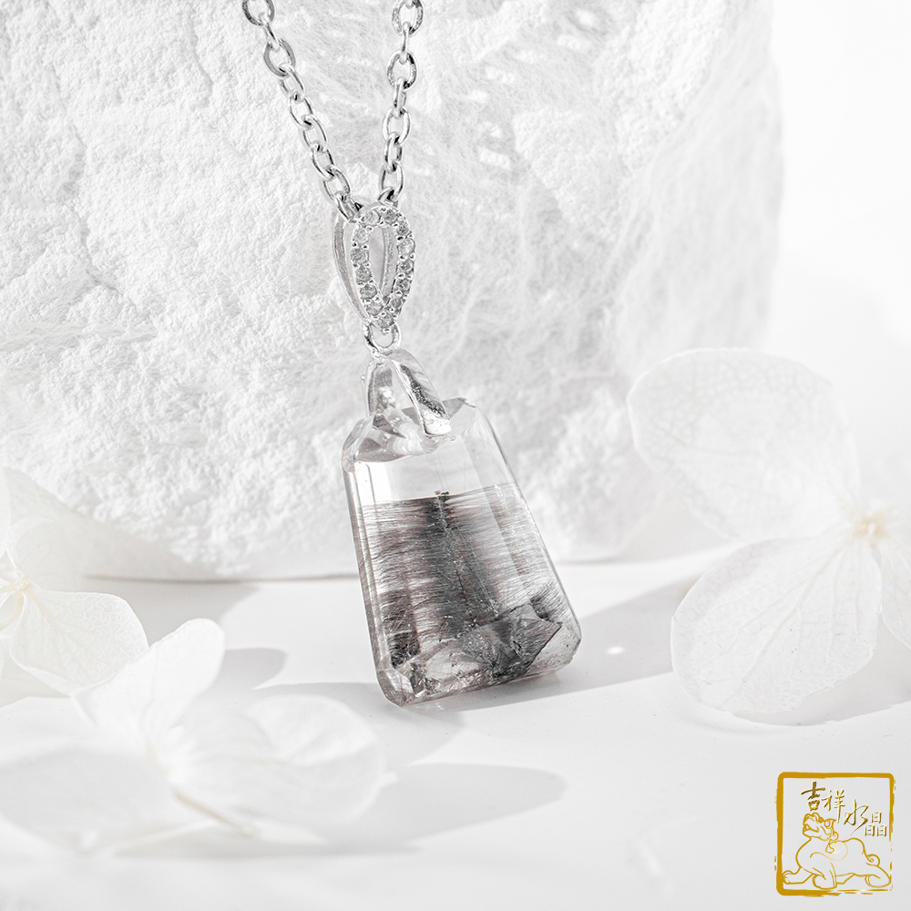 黑銀鈦晶項鍊 2.9g 無事牌墜