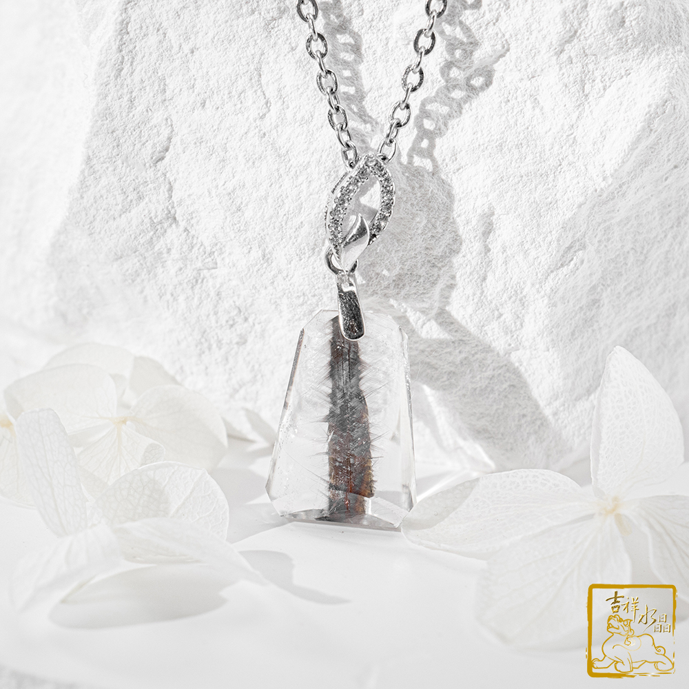 黑銀鈦晶項鍊 2.7g 無事牌墜