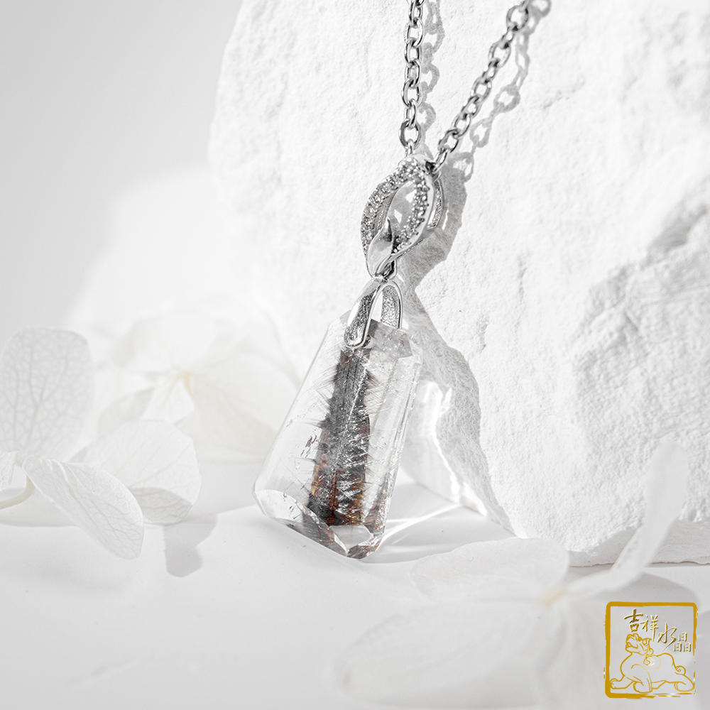 黑銀鈦晶項鍊 2.7g 無事牌墜