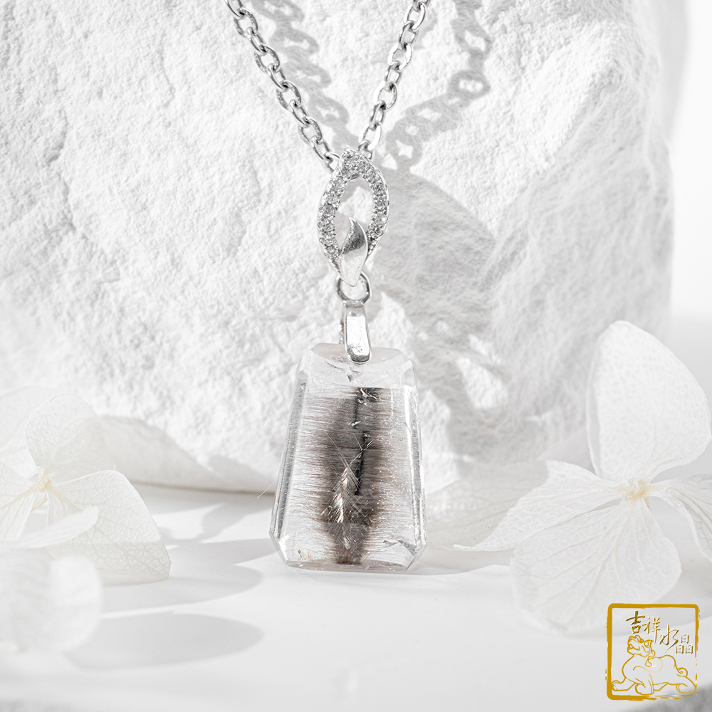 黑銀鈦晶項鍊 2.9g 無事牌墜