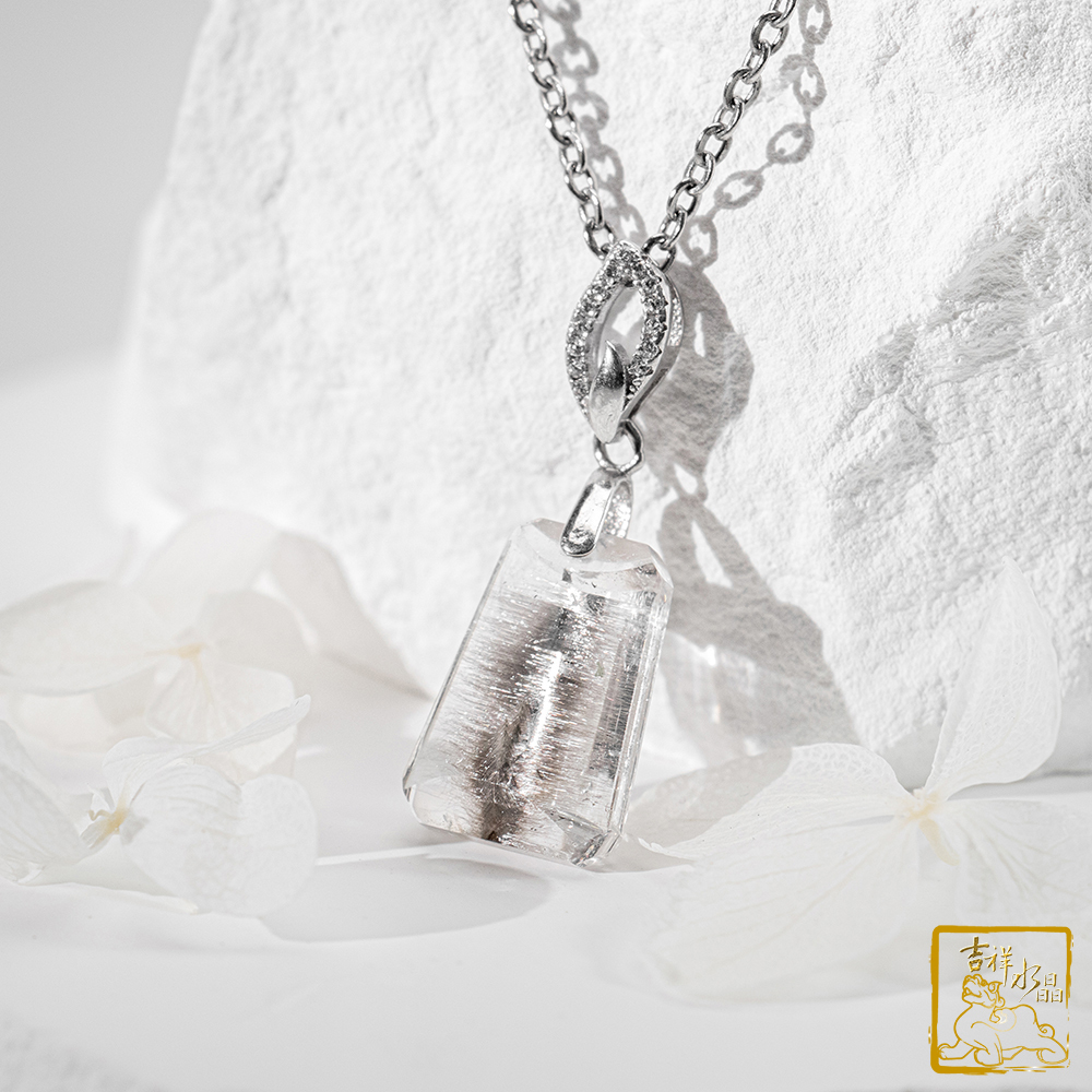 黑銀鈦晶項鍊 2.9g 無事牌墜