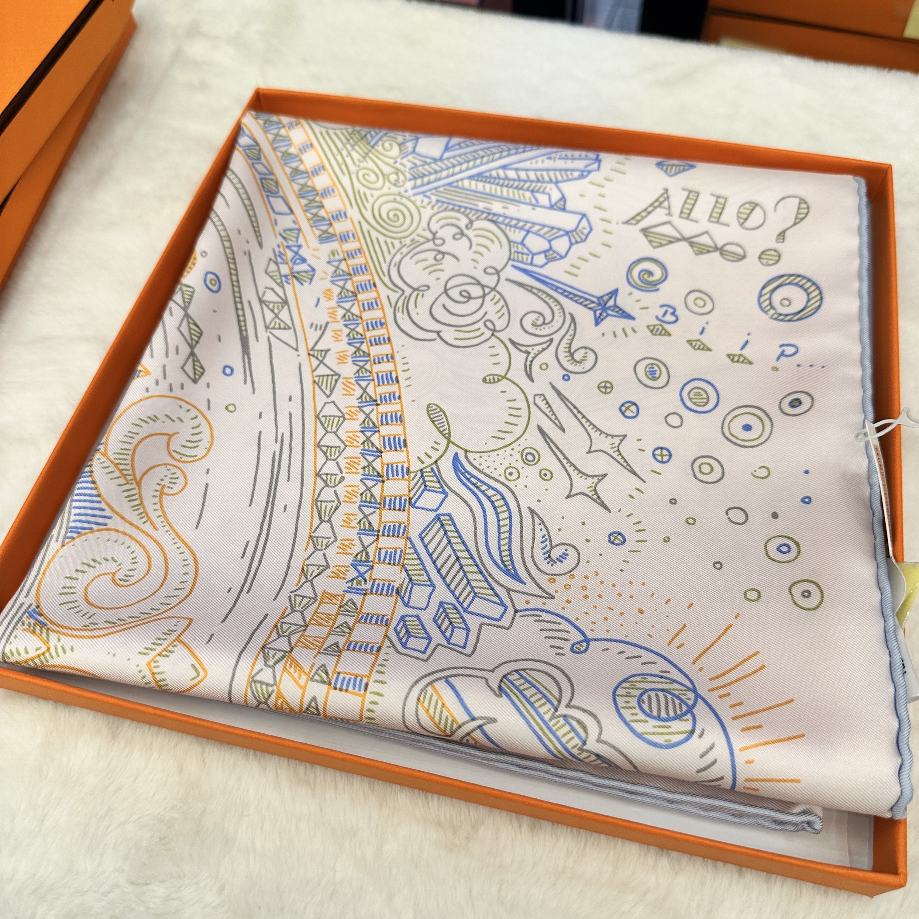 Hermes Please Hold The Line scarf 90