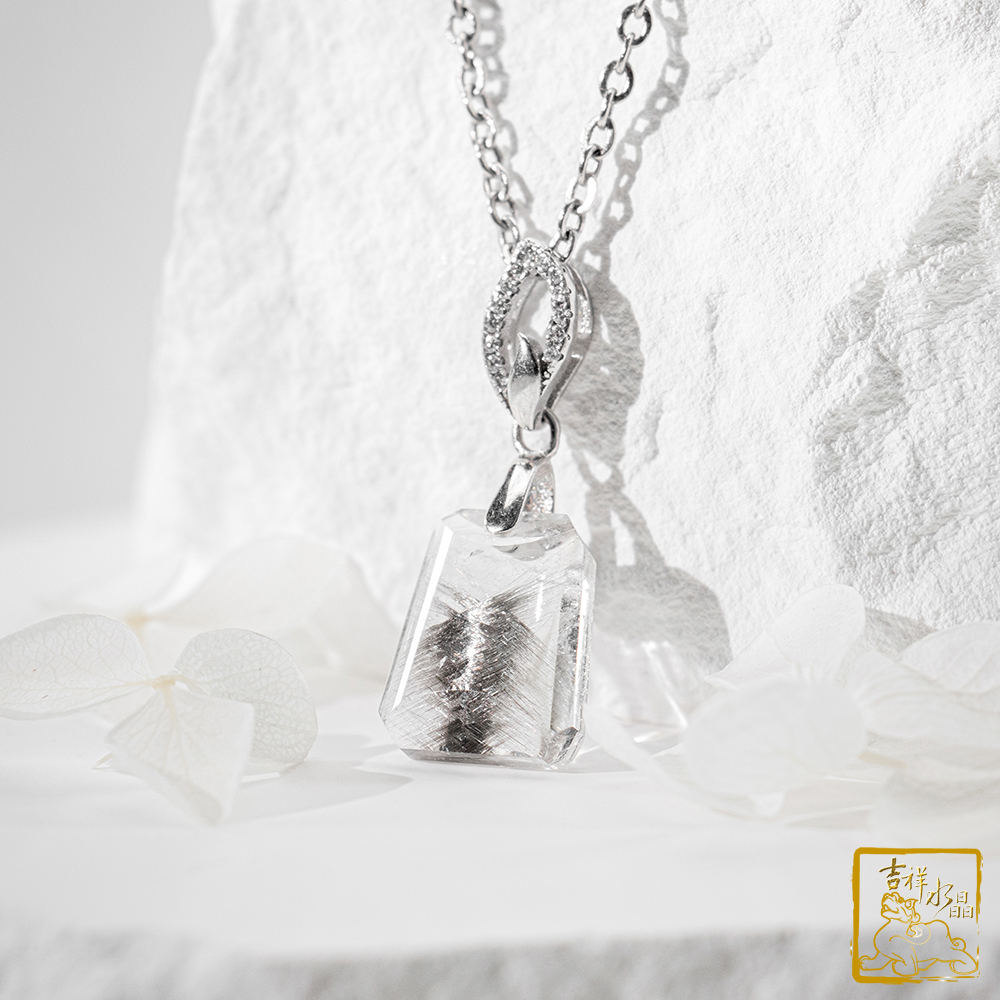 黑銀鈦晶項鍊 2.4g 無事牌墜